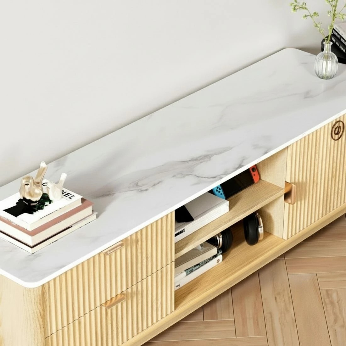 7 Artiss TV Unit Entertainment Unit Storage Drawer Shelf 150cm - Natural, 7 of 10