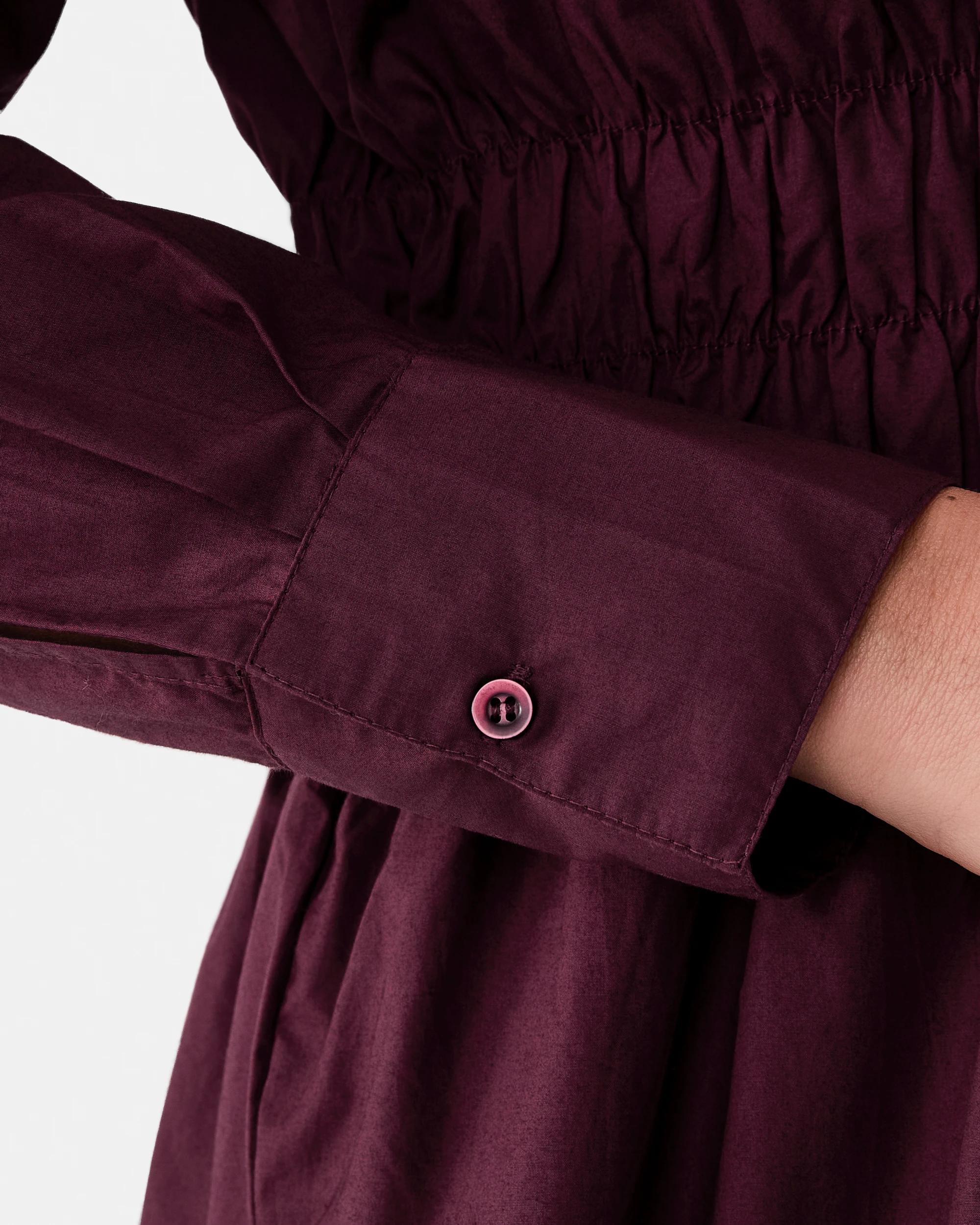 7 Long Sleeve Shirred Waist Shirt Red Royale, 7 of 8