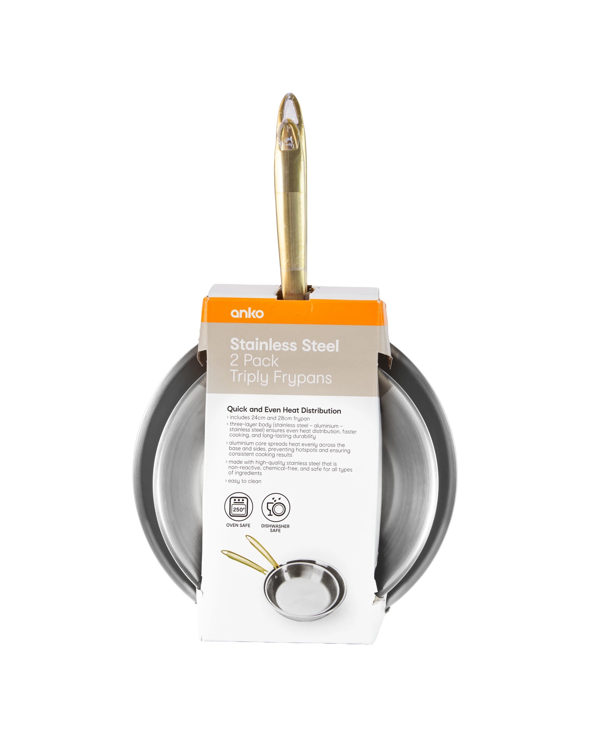 9 2 Pack Stainless Steel Tri-Ply Frypans, 9 of 9