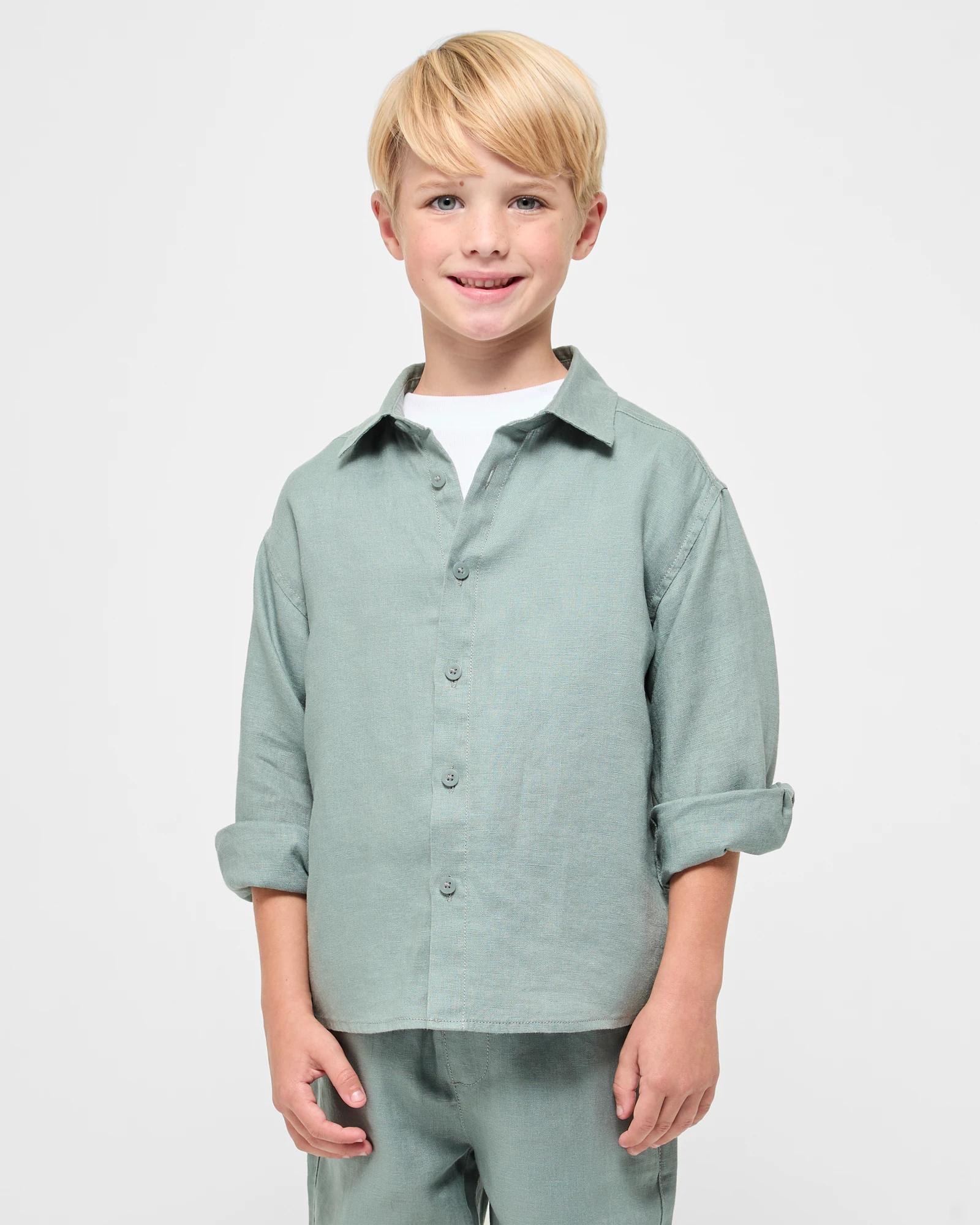 1 Target European Linen Shirt GREEN, 1 of 7