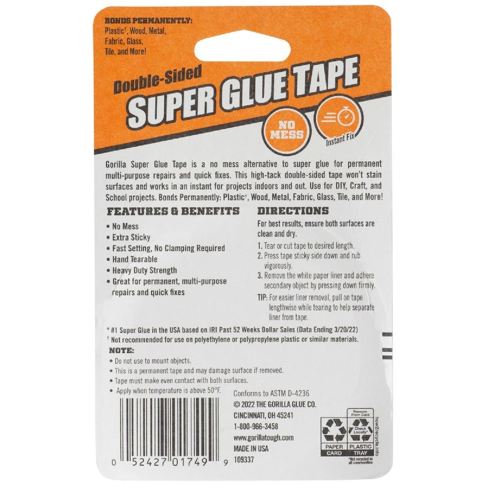 2 Gorilla Double-Sided Super Glue Tape 6.1m, 2 of 7