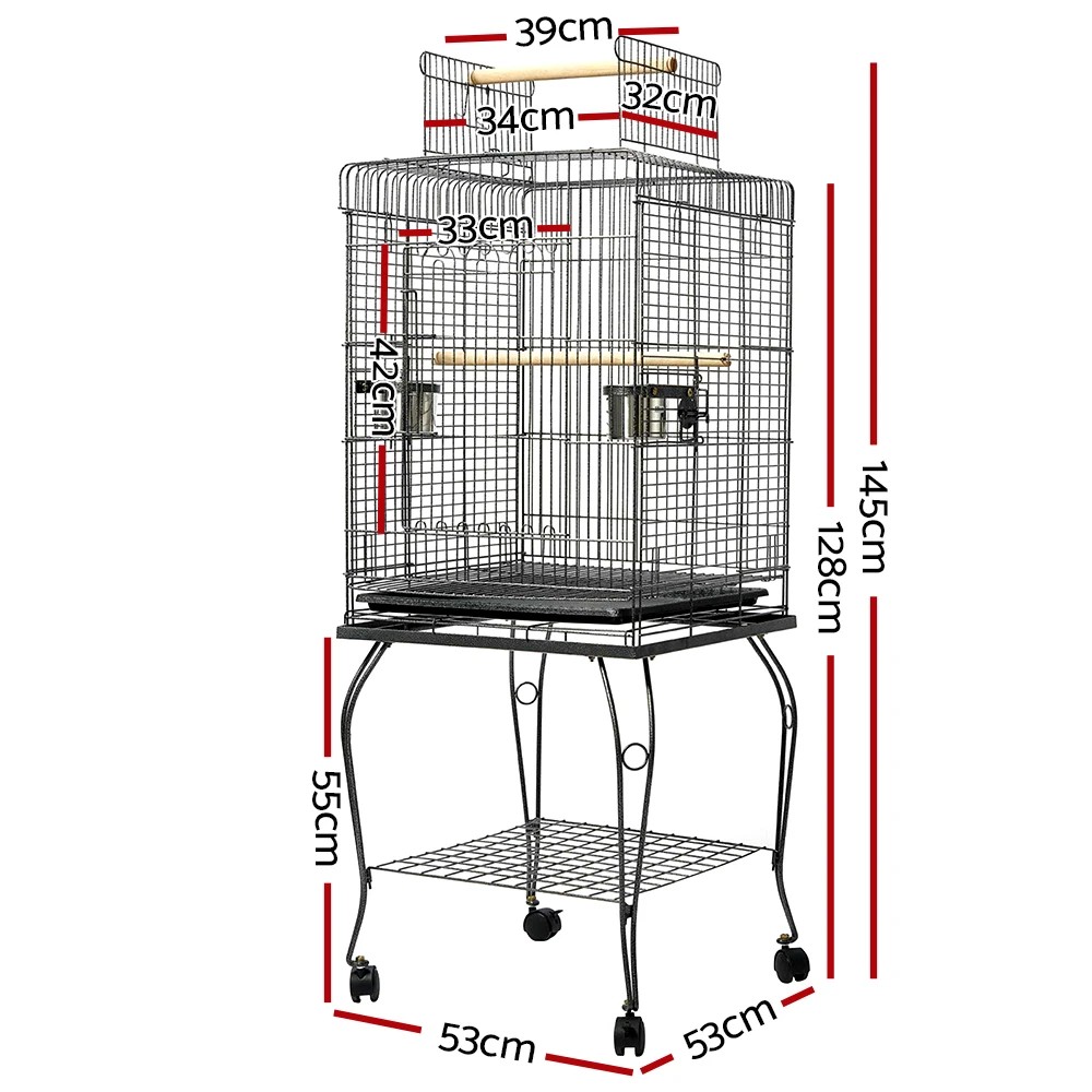 2 i.Pet Bird Cage 145cm Large Aviary - Black, 2 of 9