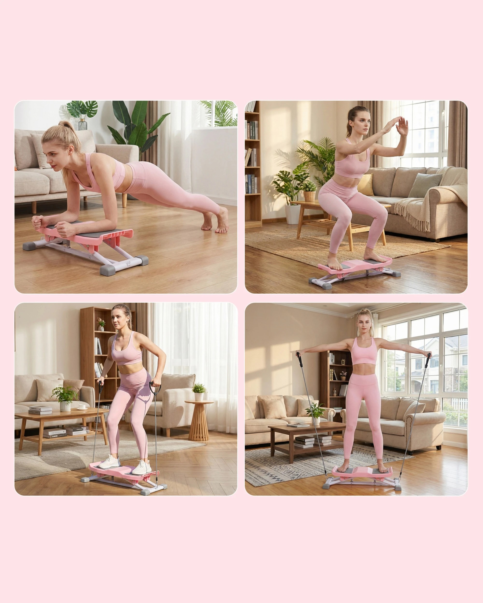 6 Advwin Balance Board Trainer for Home, Ski Simulator Balance Machine Pink, 6 of 8