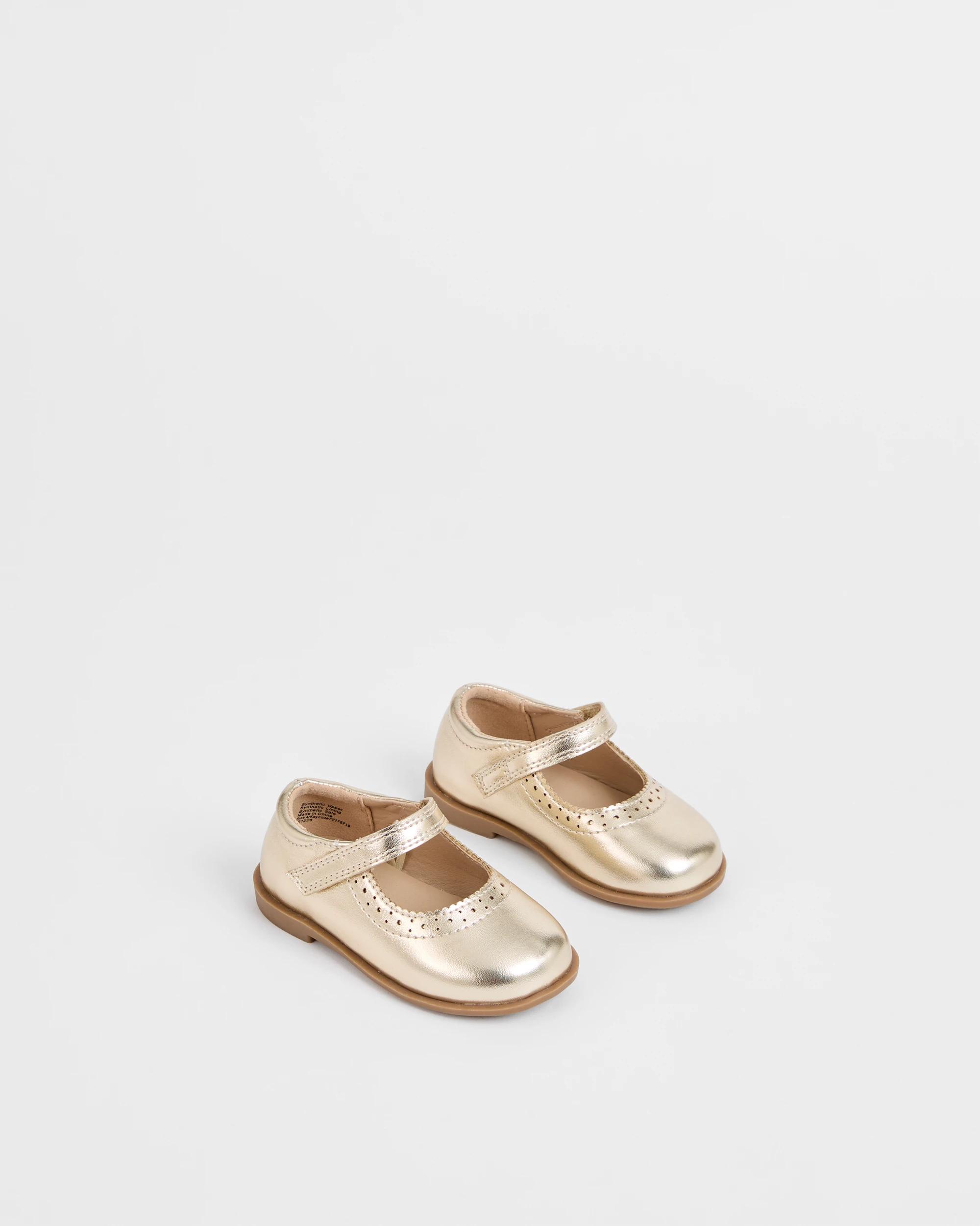 2 Target Baby First-Walker Brogue Ballet Flat GOLD, 2 of 3