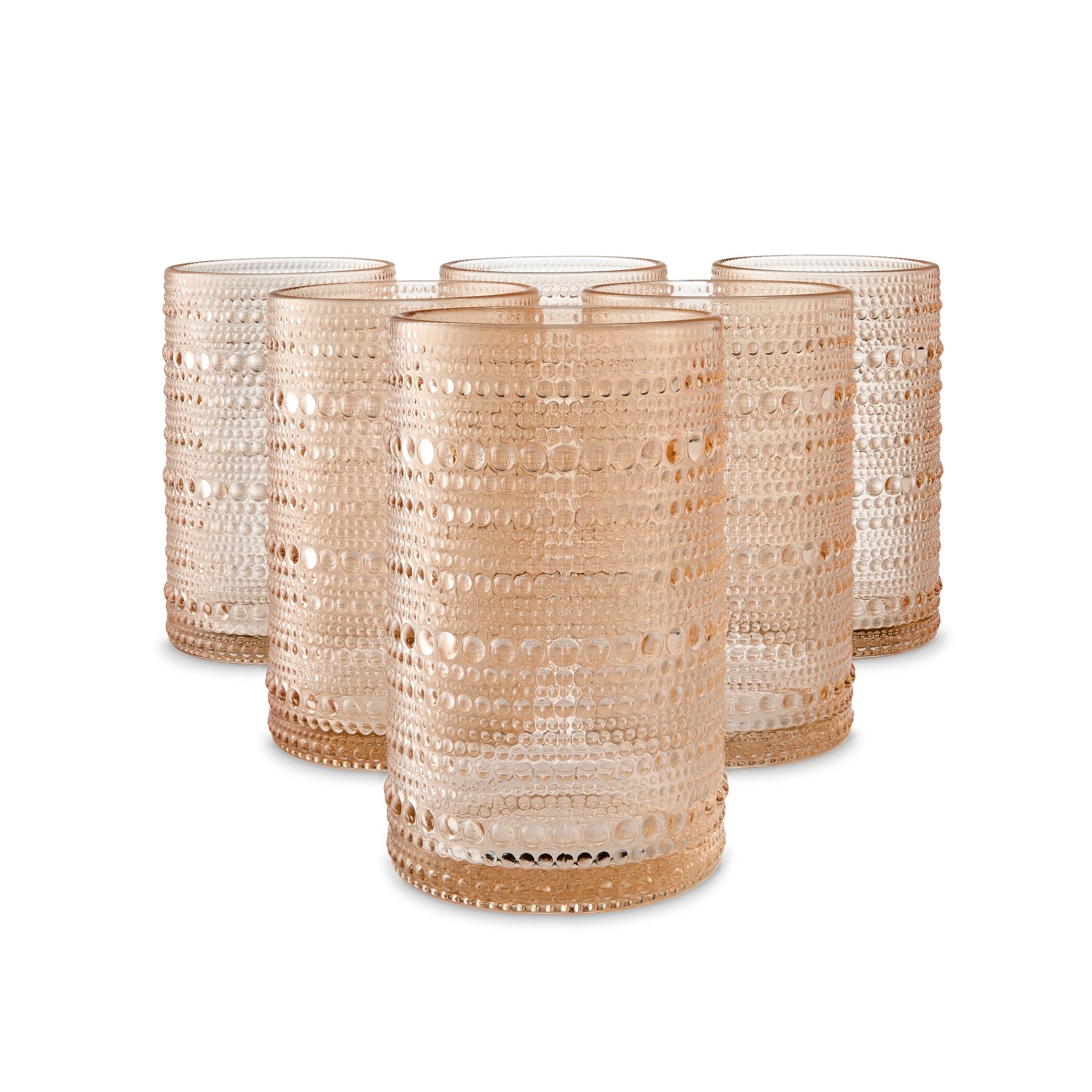 1 6 Amber Pearl Highball Glasses, 1 of 6