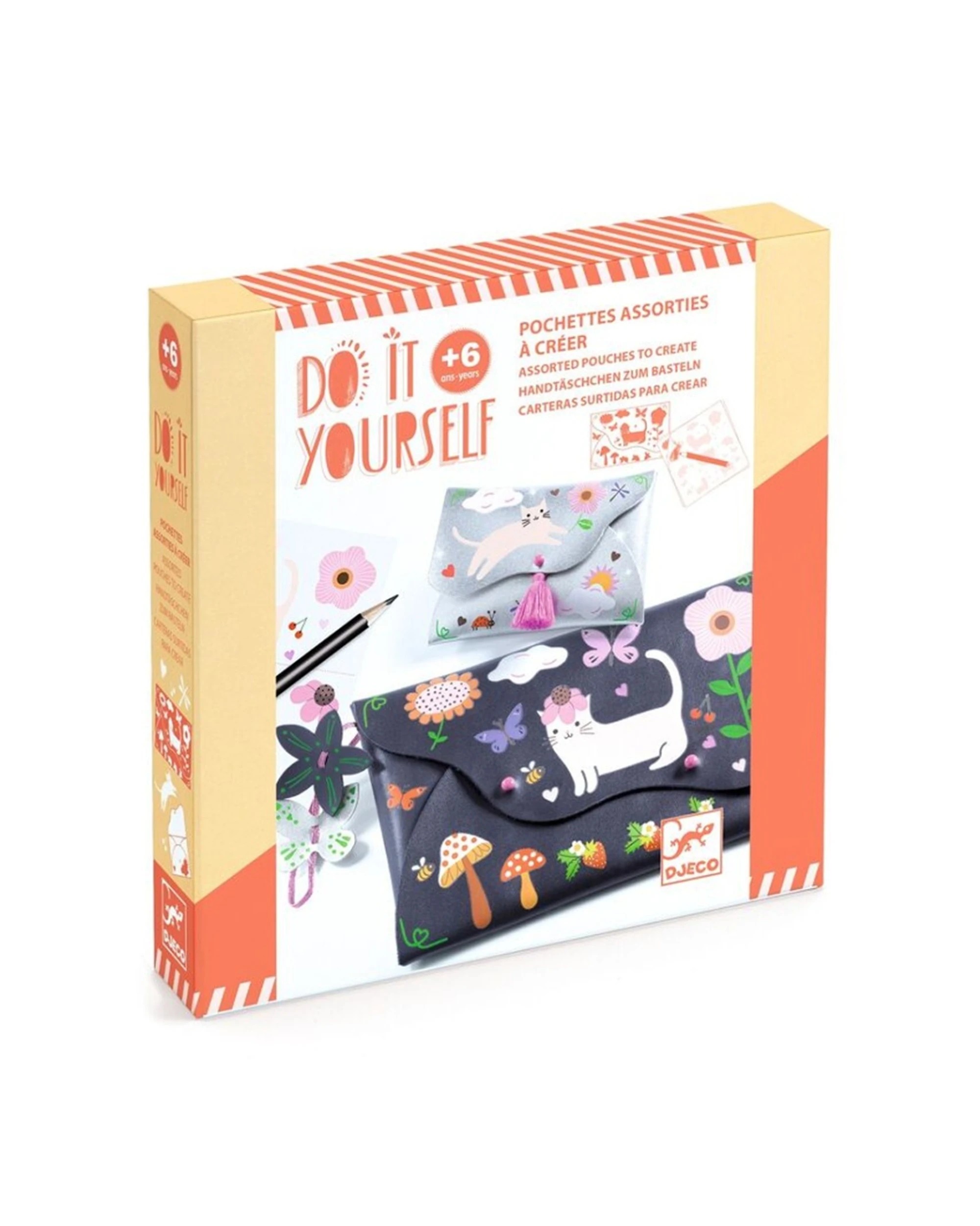Djeco Do It Yourself Joyful Friends Pouch Craft Kit Creative Set Kids ...