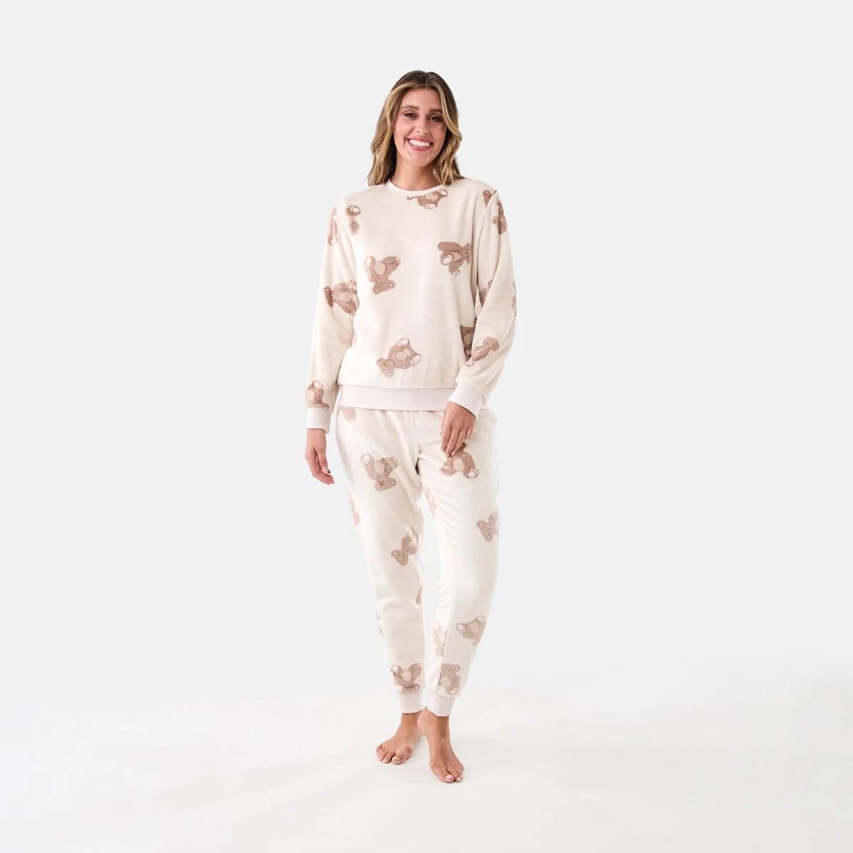 1 Fleece Top and Pants Pyjama Set Teddy Bear, 1 of 7