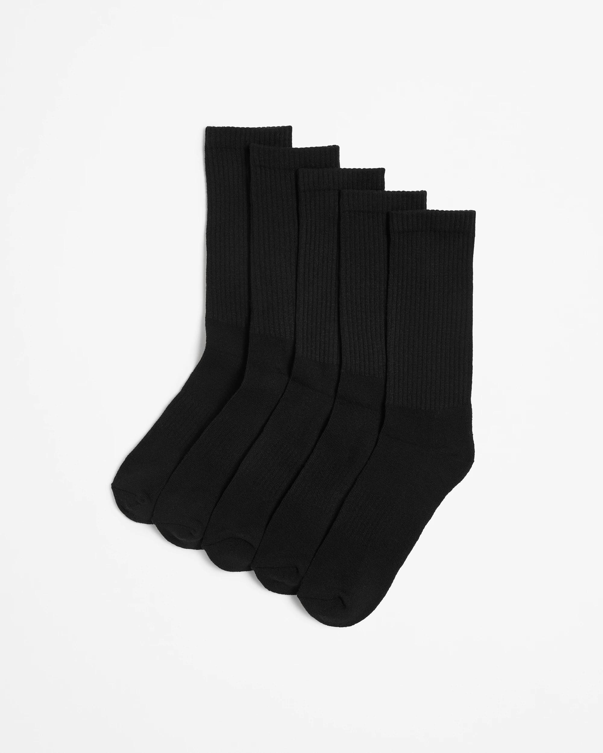 1 Australian Cotton Blend 5 Pack Sport Crew Cut Socks - Maxx BLACK, 1 of 3