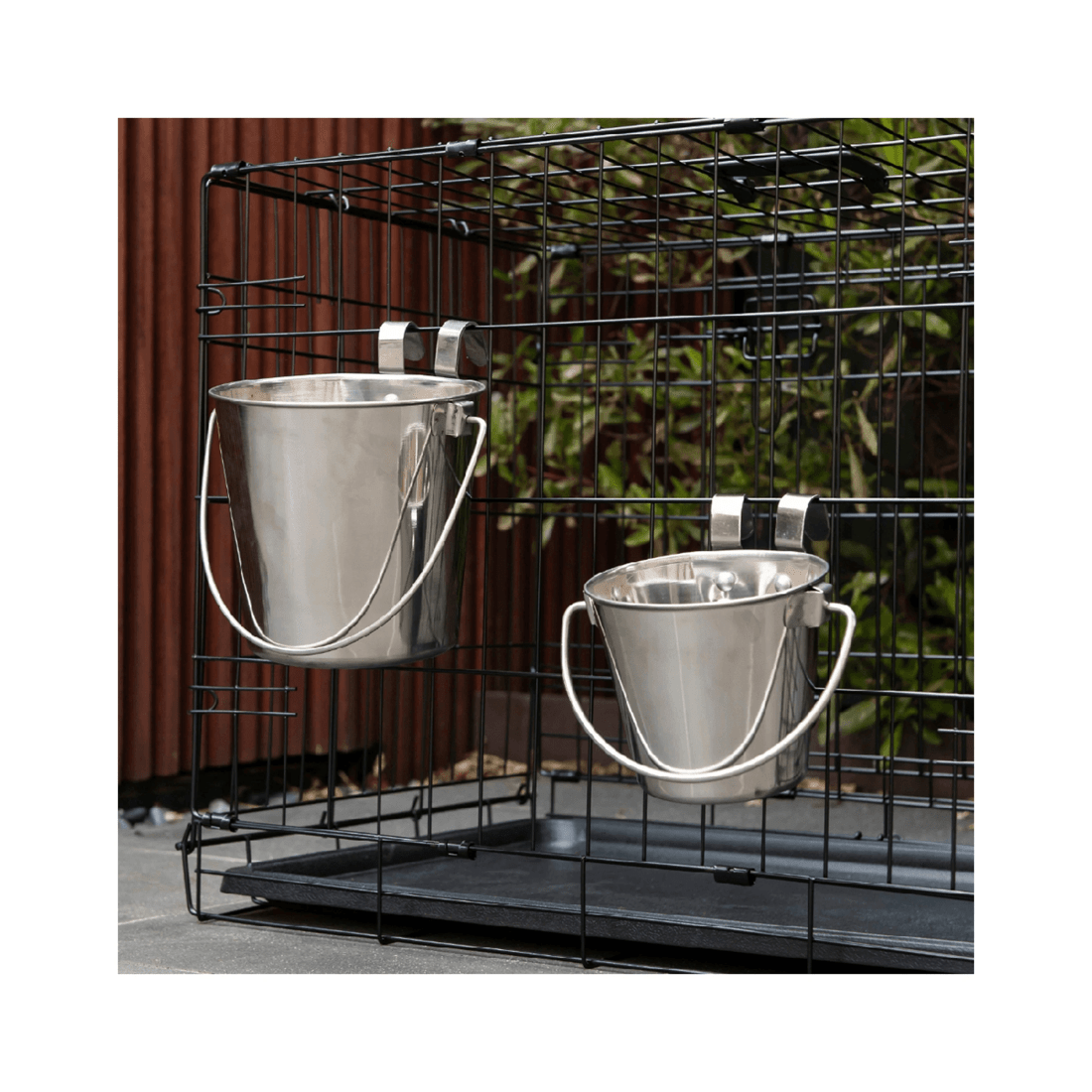 2 Superior Pet Essentials Durable Flat Sided Bucket With Riveted Hooks 2.8l
 - Silver, 2 of 3