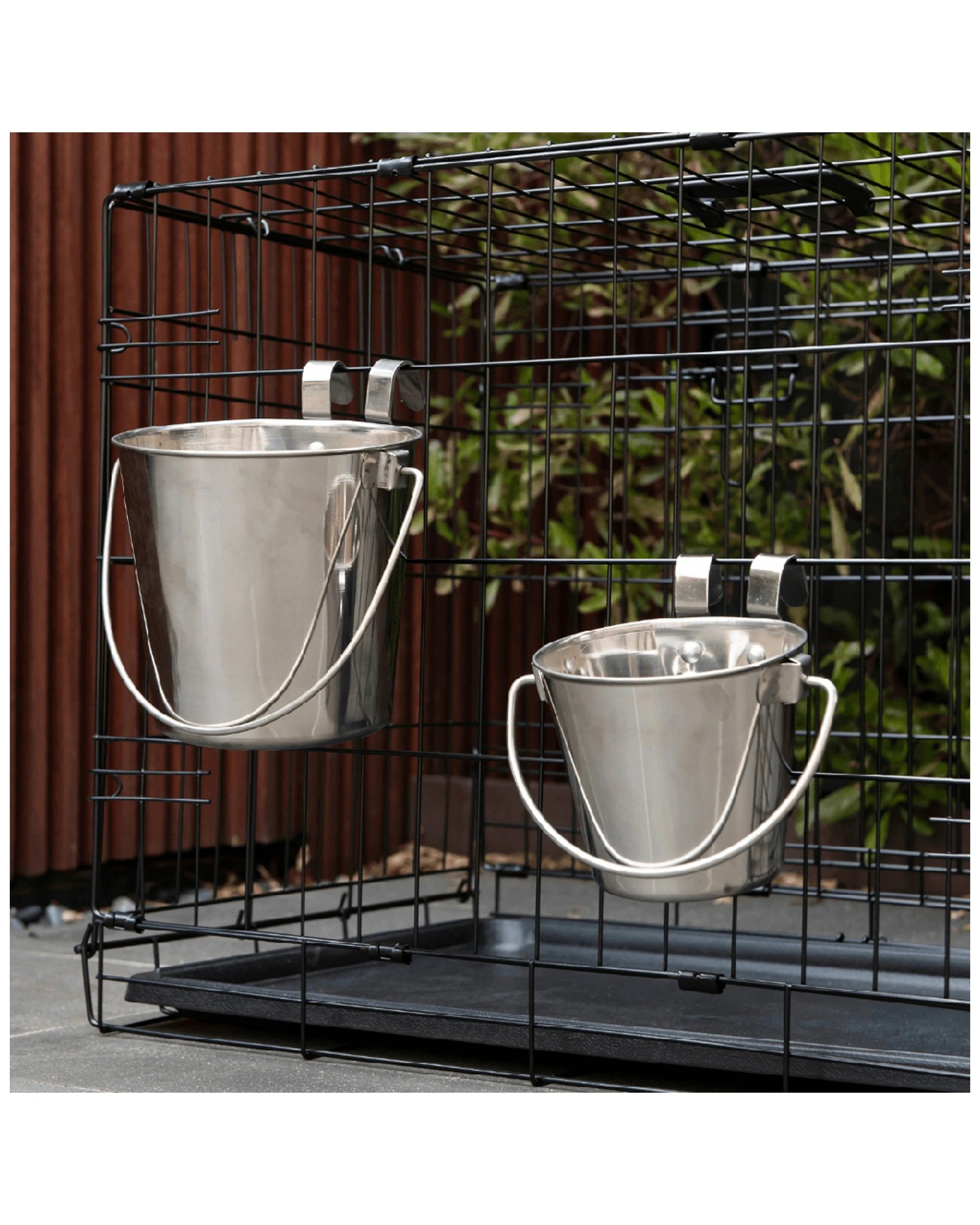 2 Superior Pet Essentials Durable Flat Sided Bucket With Riveted Hooks 2.8l
 - Silver, 2 of 3