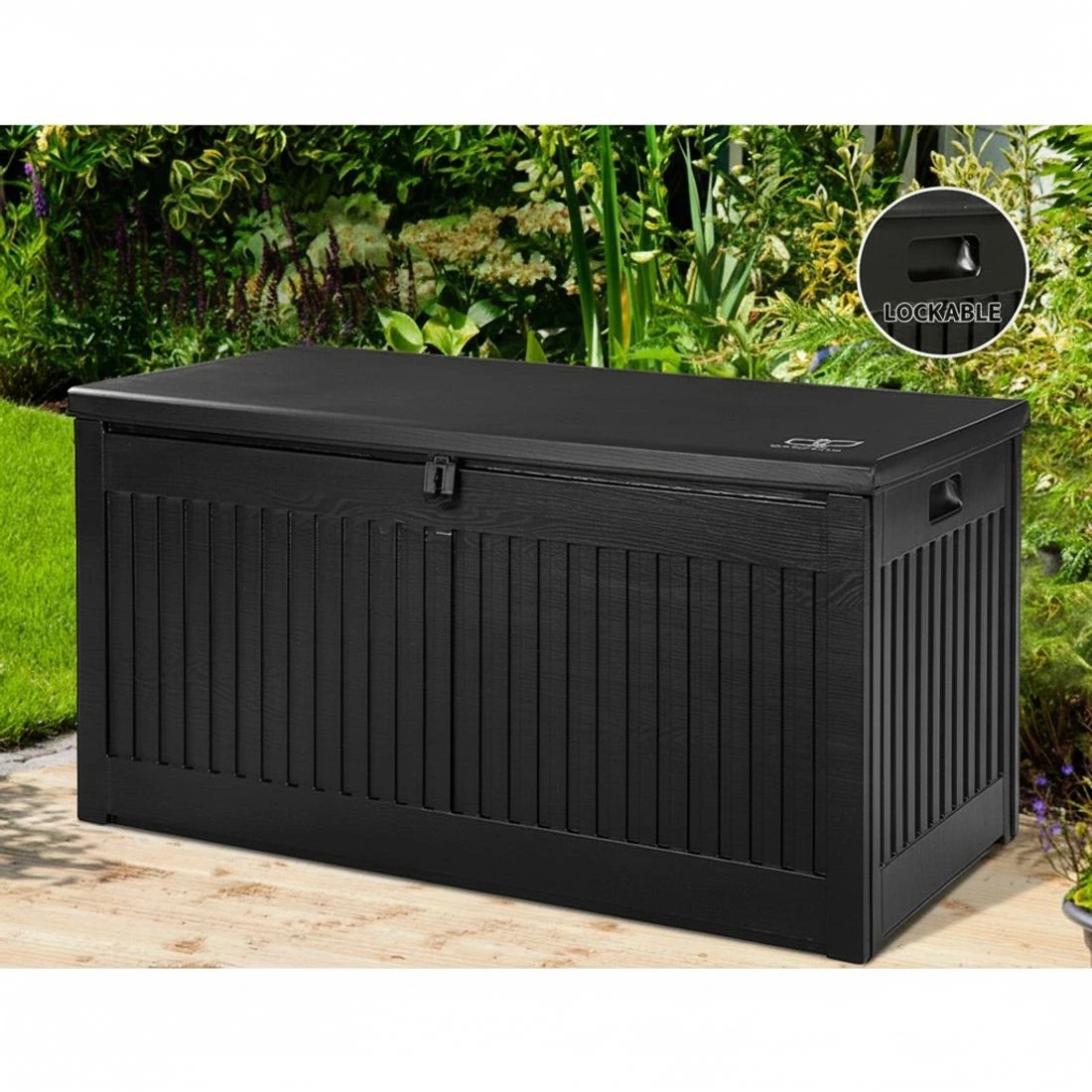 8 Gardeon Outdoor Storage Box 270L Container - Black, 8 of 8