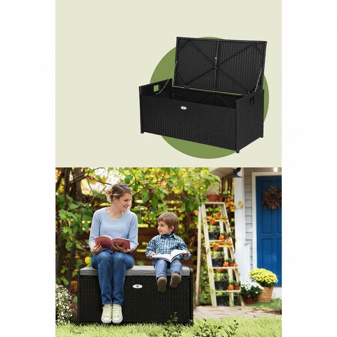 7 Gardeon Outdoor Storage Bench - Black, 7 of 7