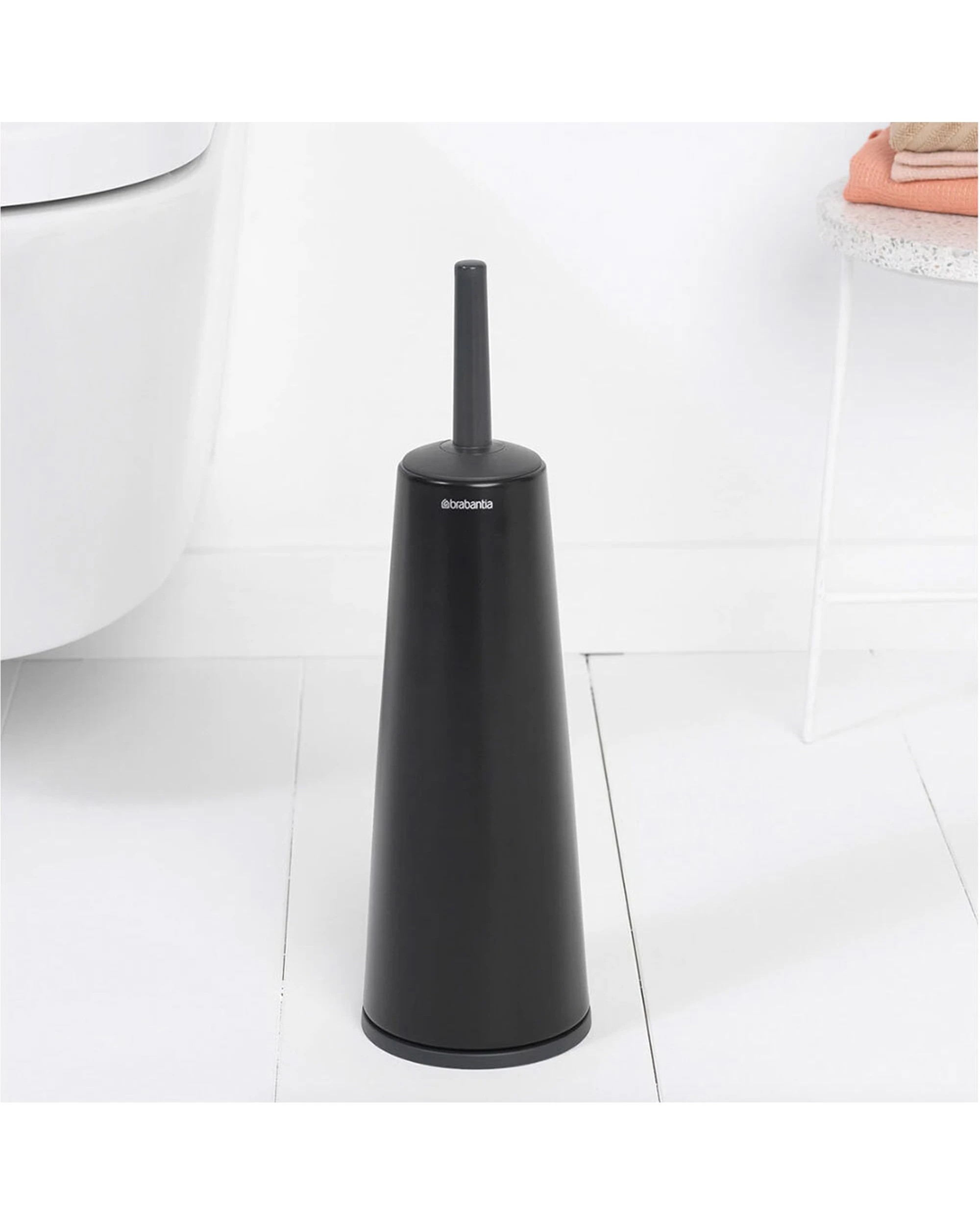 2 Brabantia Toilet Brush And Holder Discreet Corrosion Resistant Stable Base - Black, 2 of 5