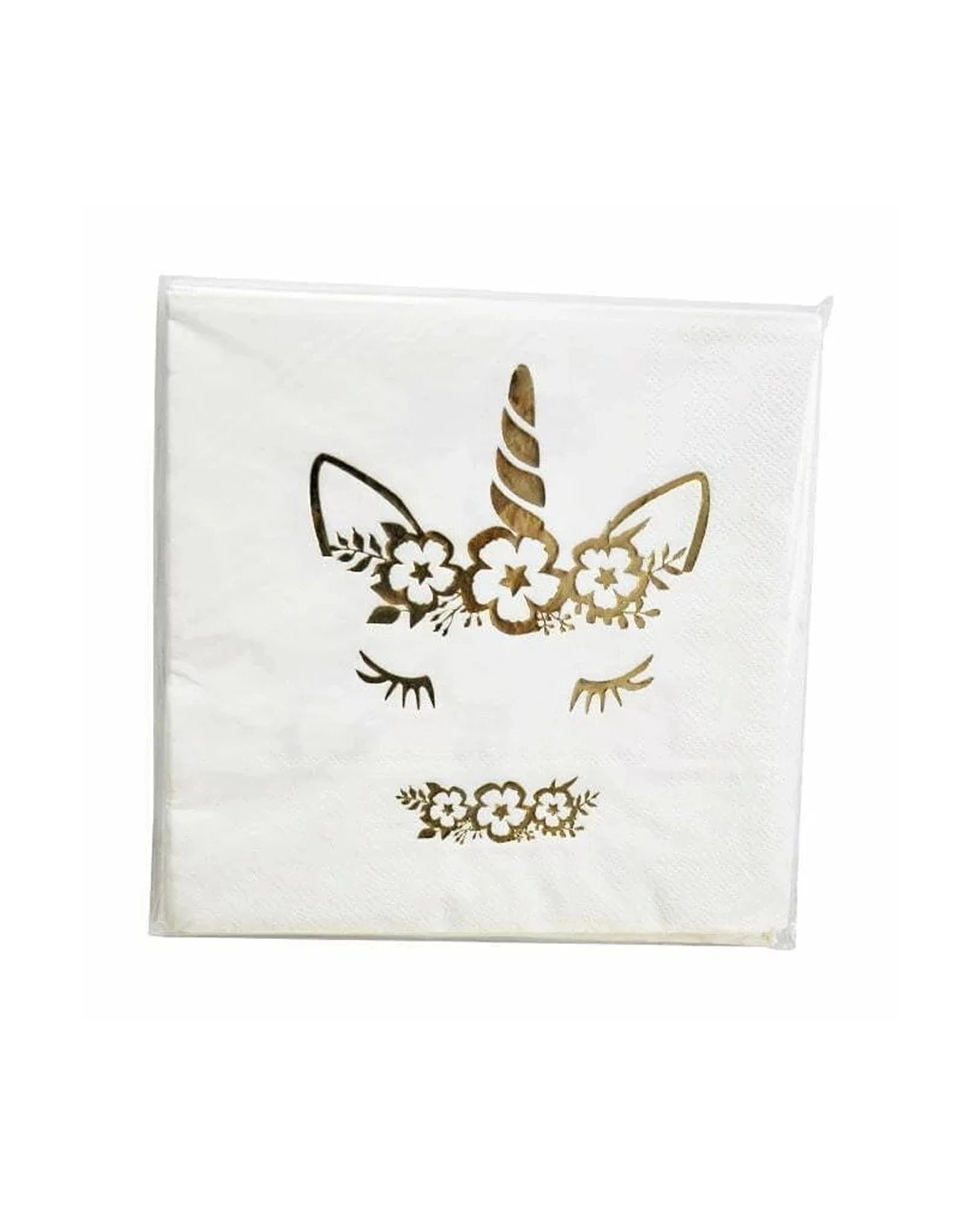 1 Party Maker 16pc Napkins Tableware Unicorn Foil - White, 1 of 1