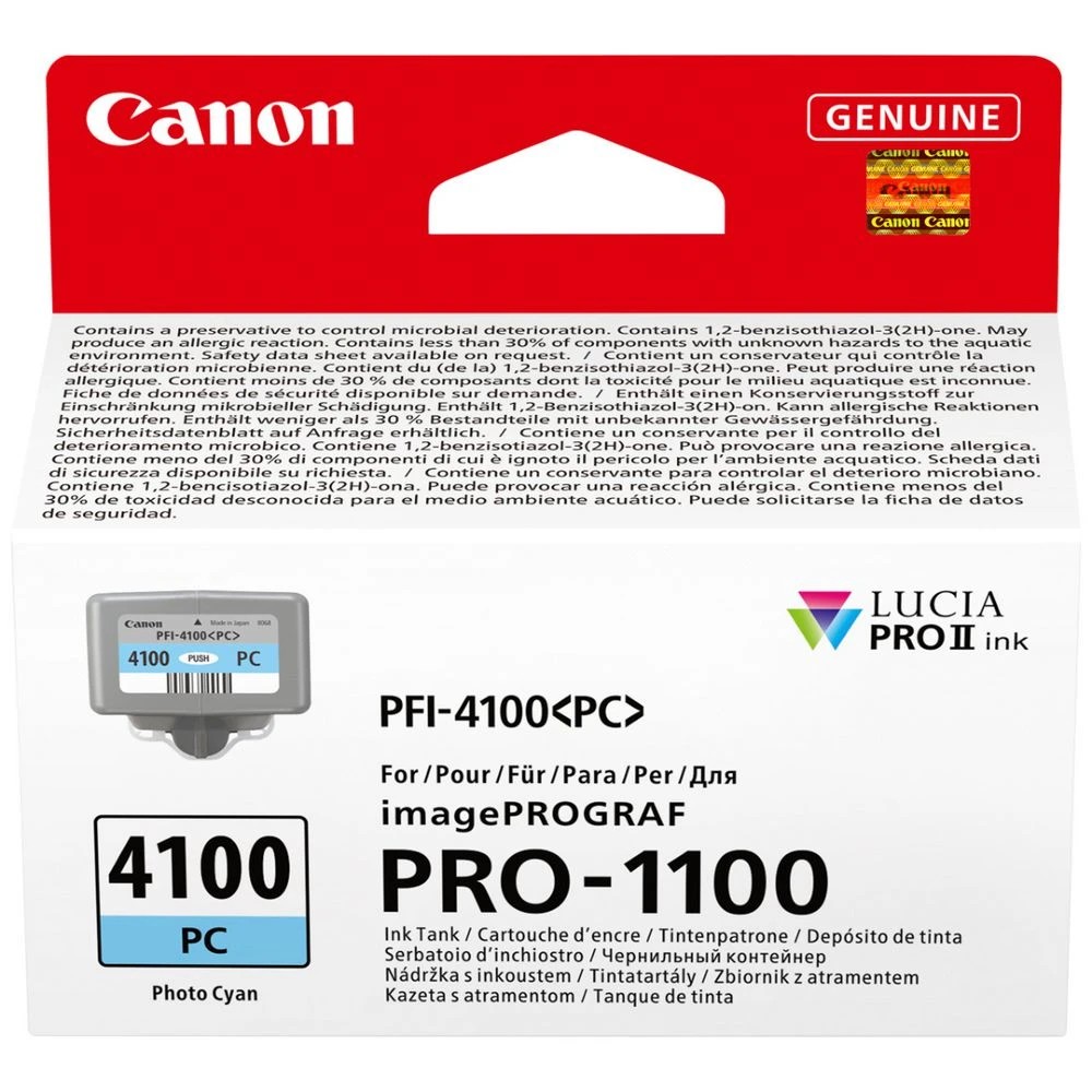 1 Canon PFI-4100 Photo Cyan Ink, 1 of 3