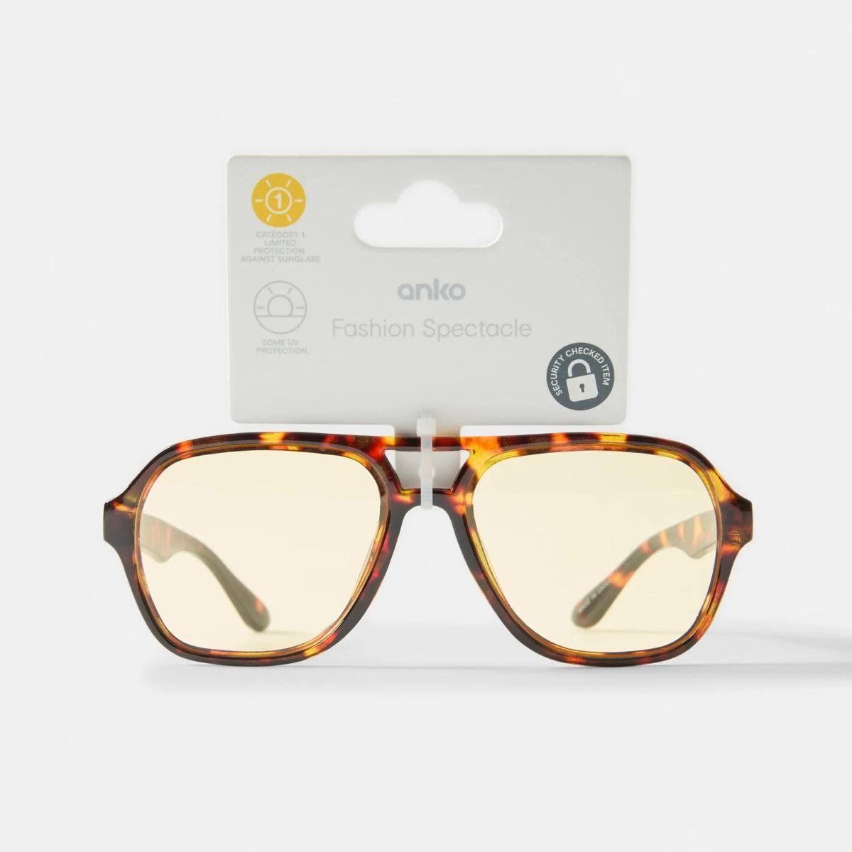 6 Square Aviator Glasses Tort Yel, 6 of 6
