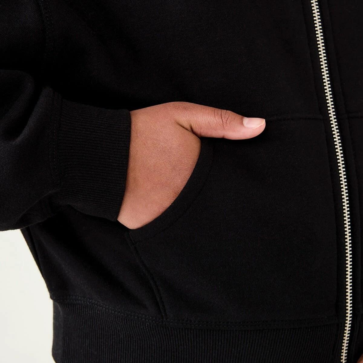 5 Cropped Zip Through Hoodie Black, 5 of 10