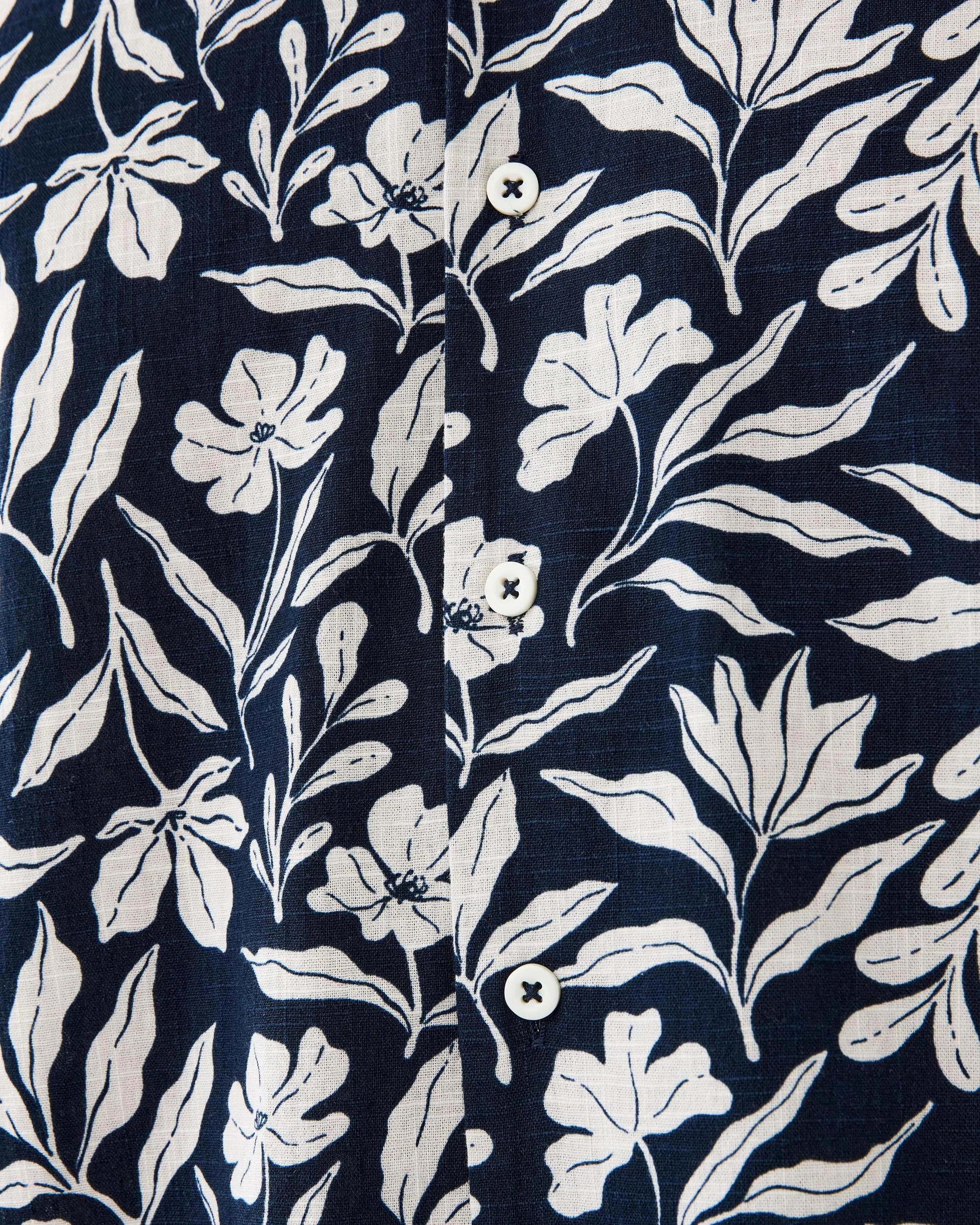 7 Short Sleeve Textured Print Shirt Nvy Soft, 7 of 8