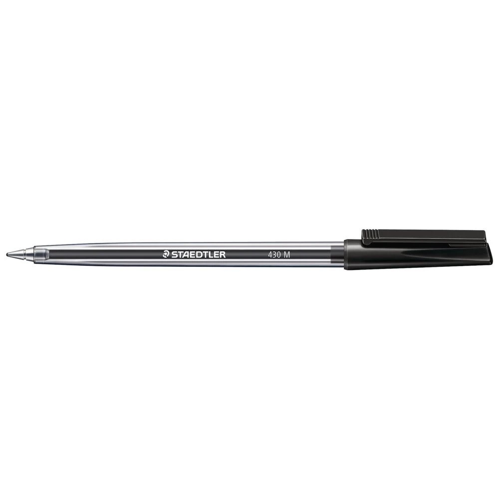 2 Staedtler 430 Medium Ballpoint Pens Black 10 Pack, 2 of 2