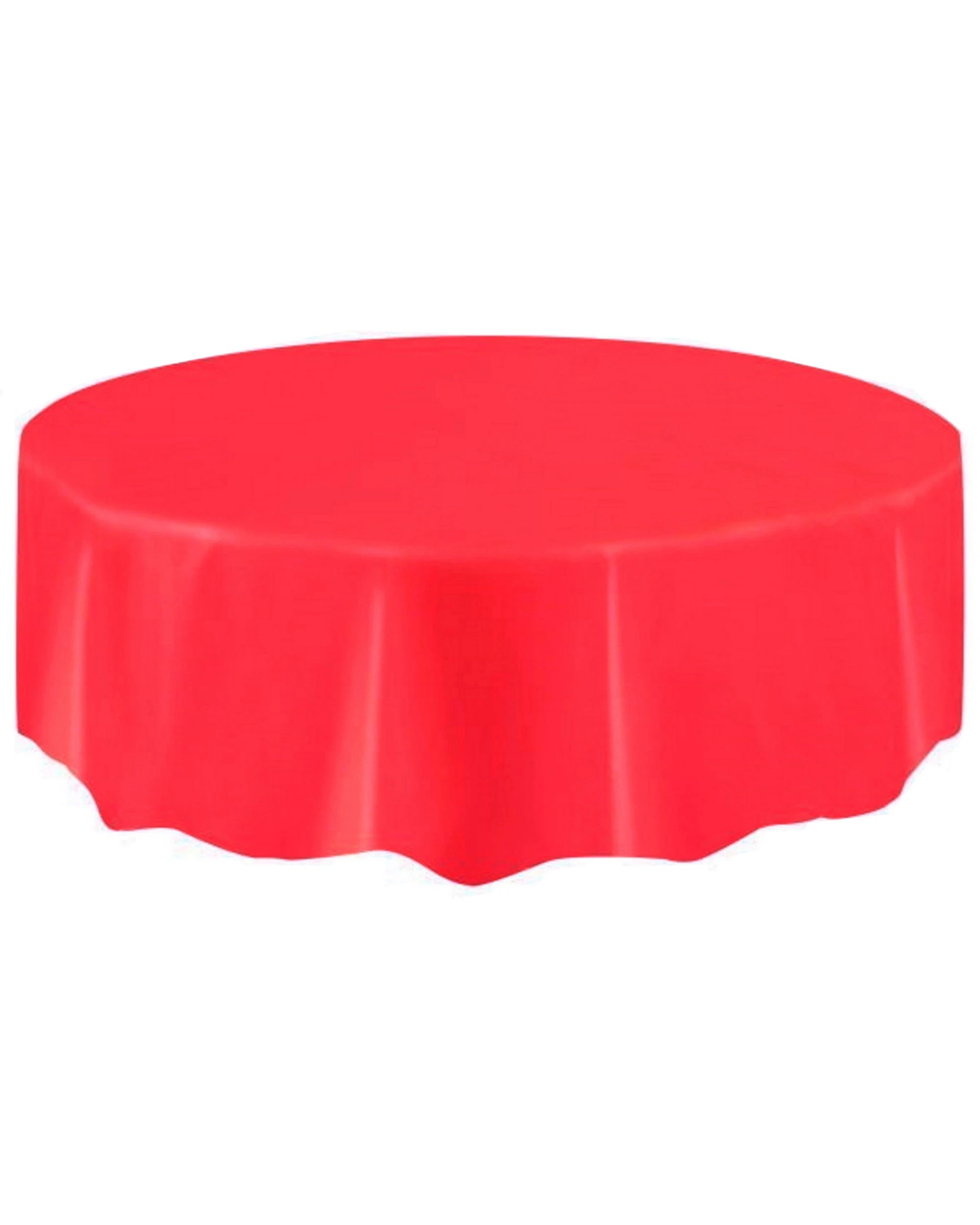 2 Unique Red Round Plastic Tablecloth - Red, 2 of 3