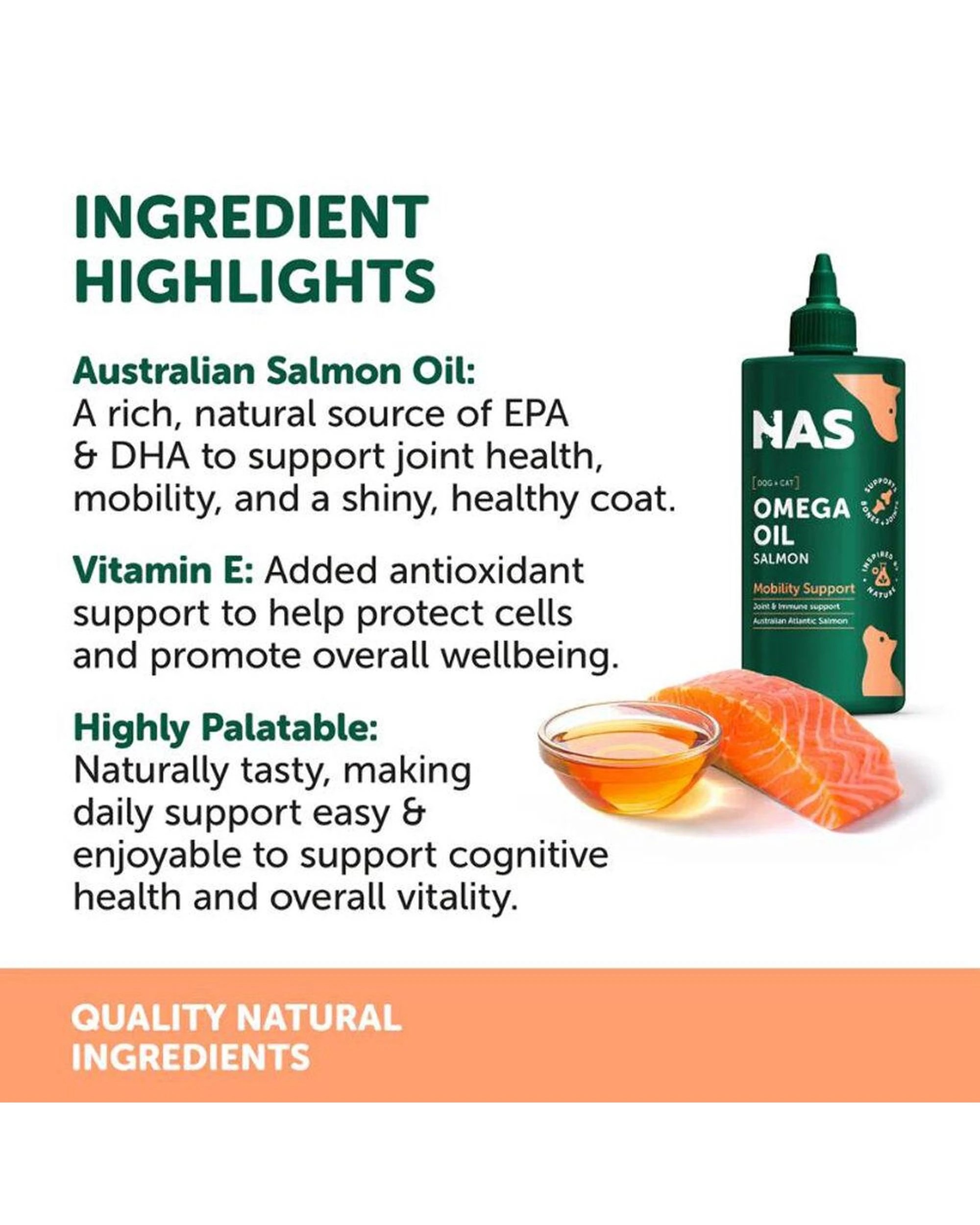 4 NAS Omega Oil Salmon Joint & Mobility Support for Dogs & Cats 500ml, 4 of 5