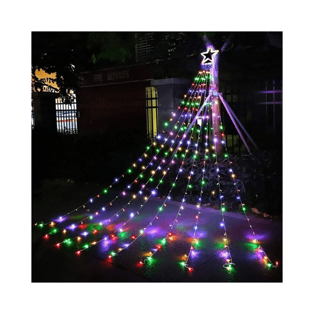 1 Advwin 3.5M * 9 Lines 350 RGB LED String Fairy Lights Five-Pointed Star 8 Modes Christmas Decor, 1 of 7