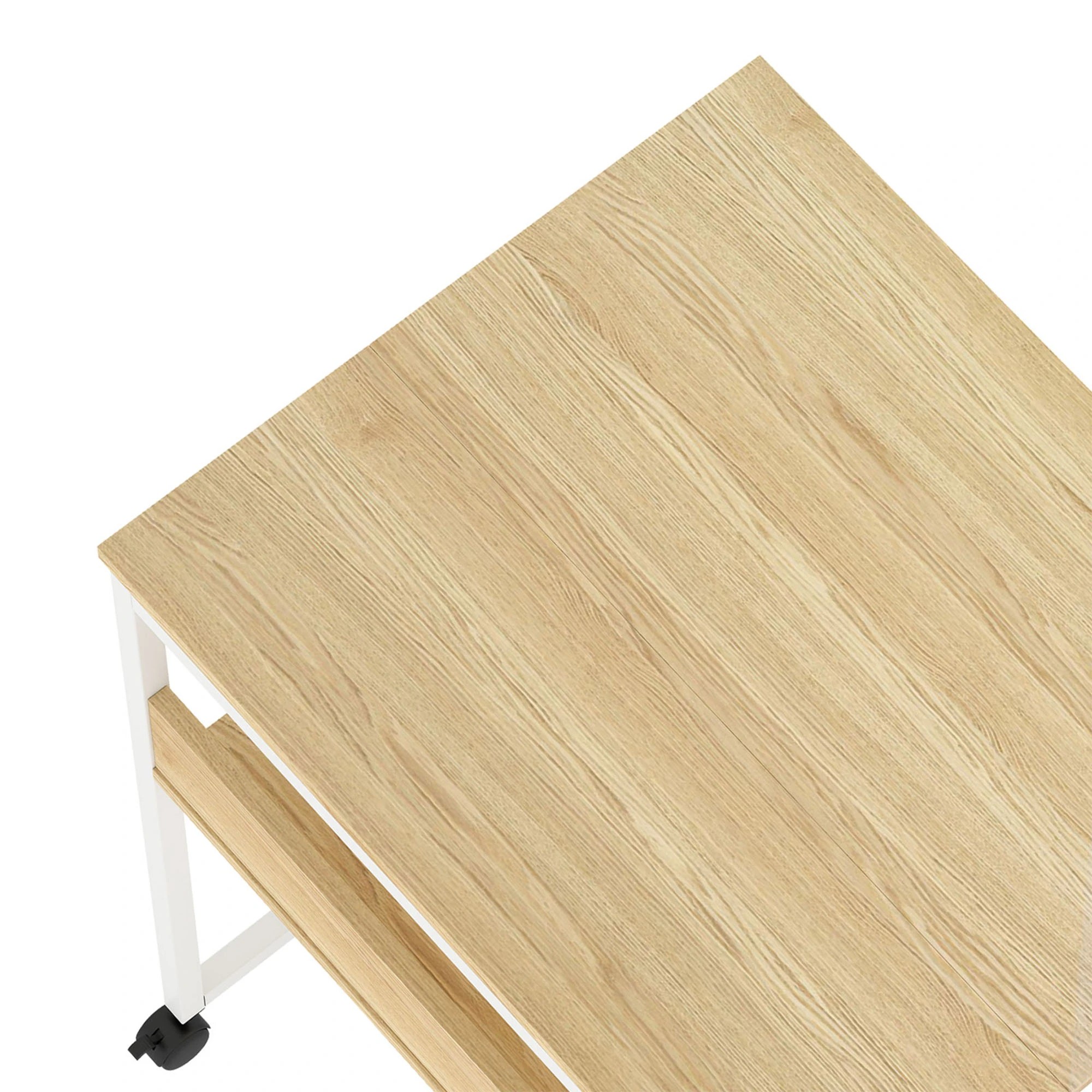 4 Levede Foldable Computer Desk with Wheels - Natural, 4 of 9