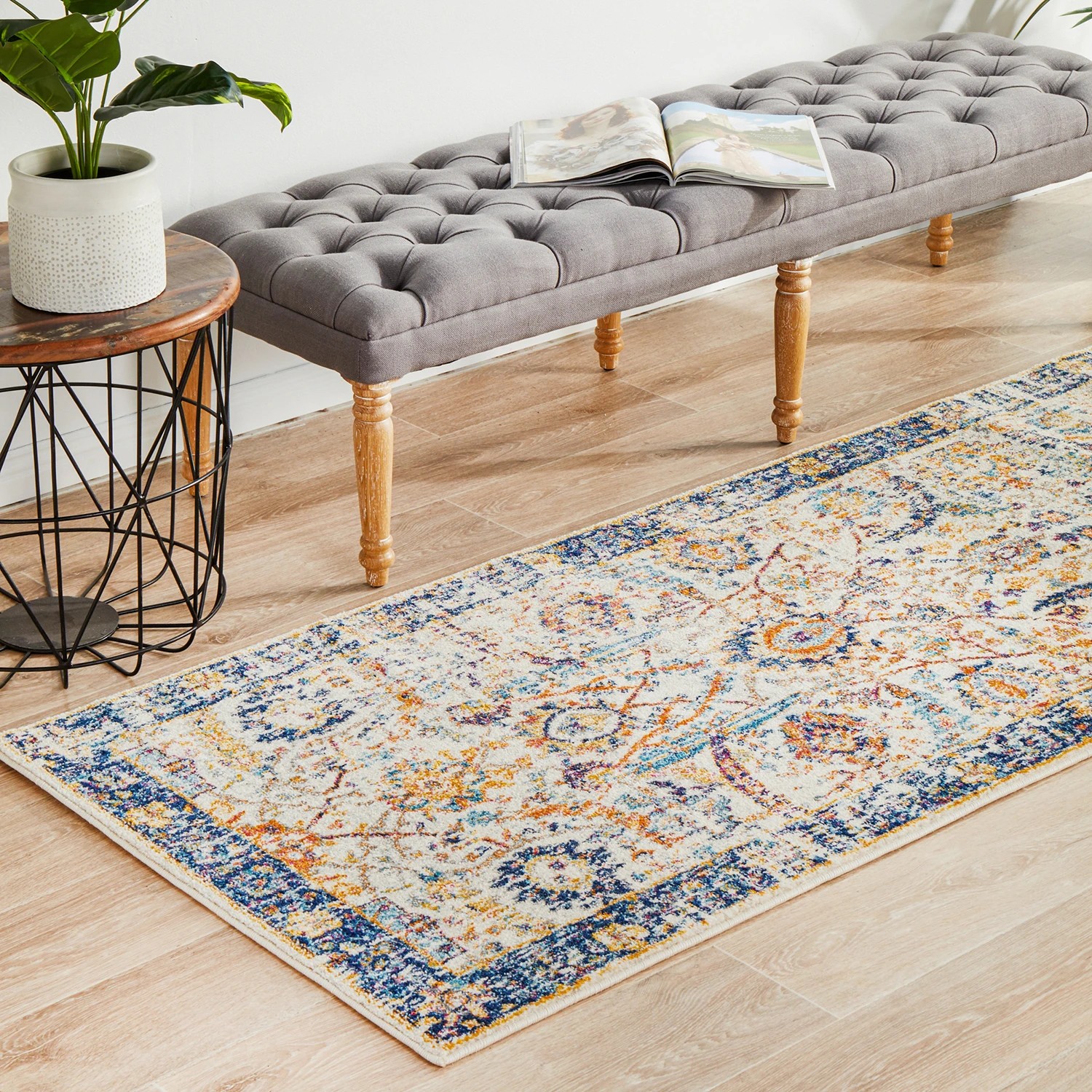 3 Common Ground Rugs Encore 255 500x80cm Runner - Extra Large Pet Friendly Rug - White, 3 of 8