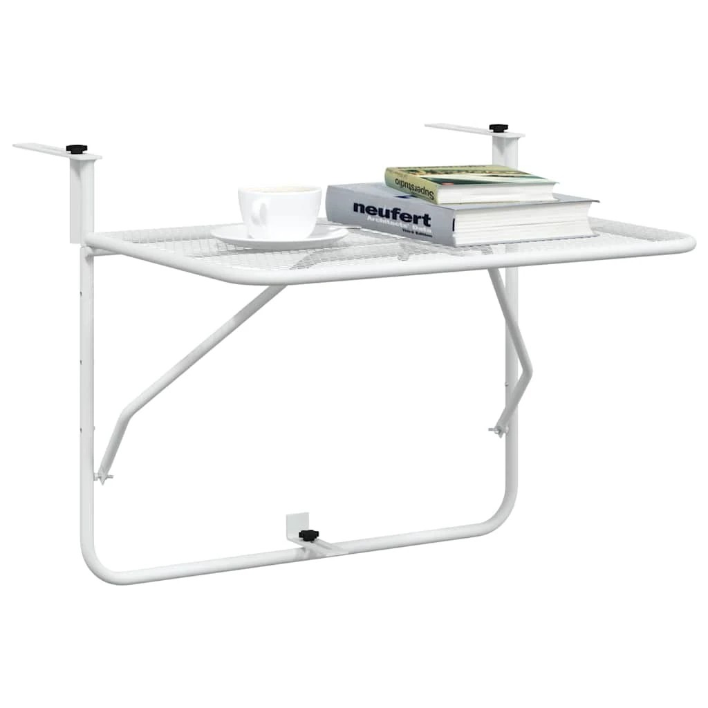 4 vidaXL Balcony table Foldable - White, 4 of 9