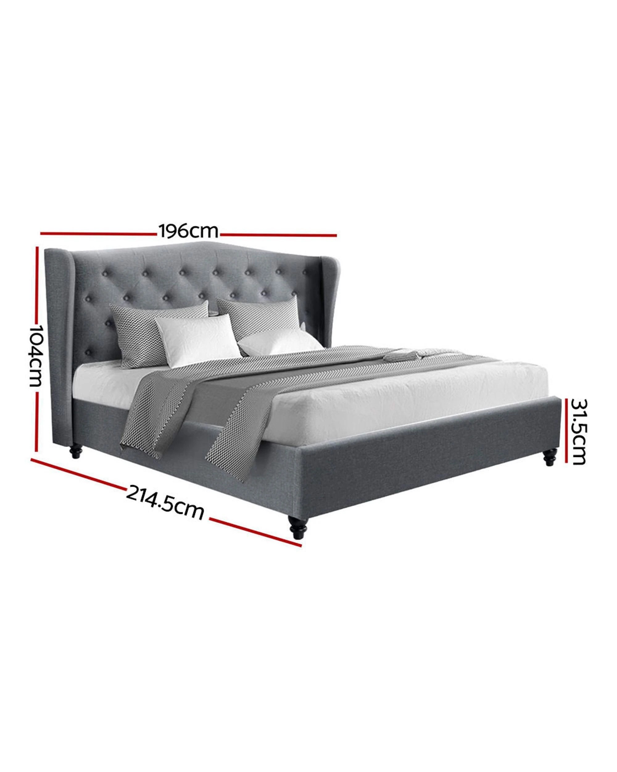2 Artiss Bed Frame King Size
 - Grey, 2 of 4