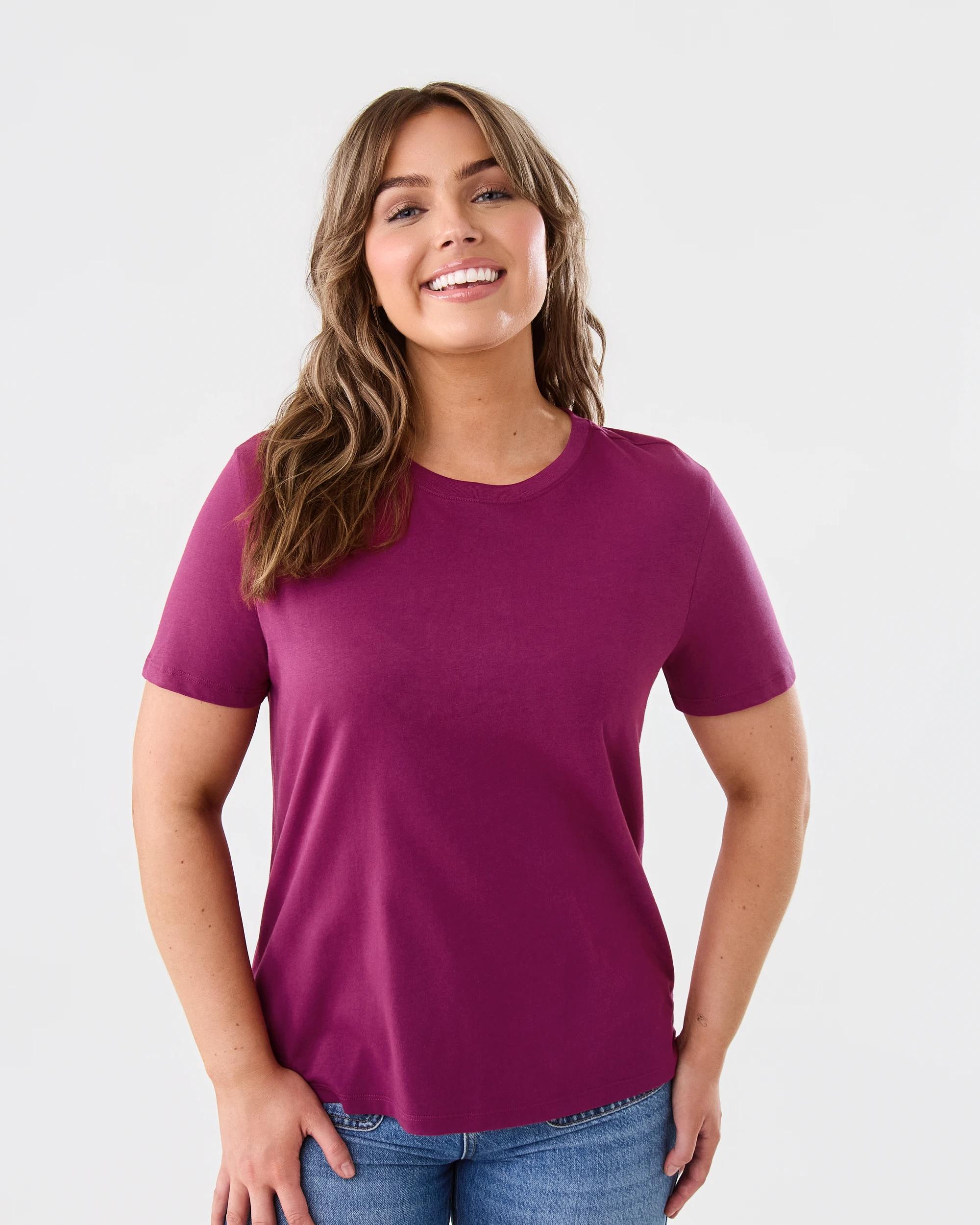 1 Short Sleeve Australian Cotton T-shirt Fuscia, 1 of 5