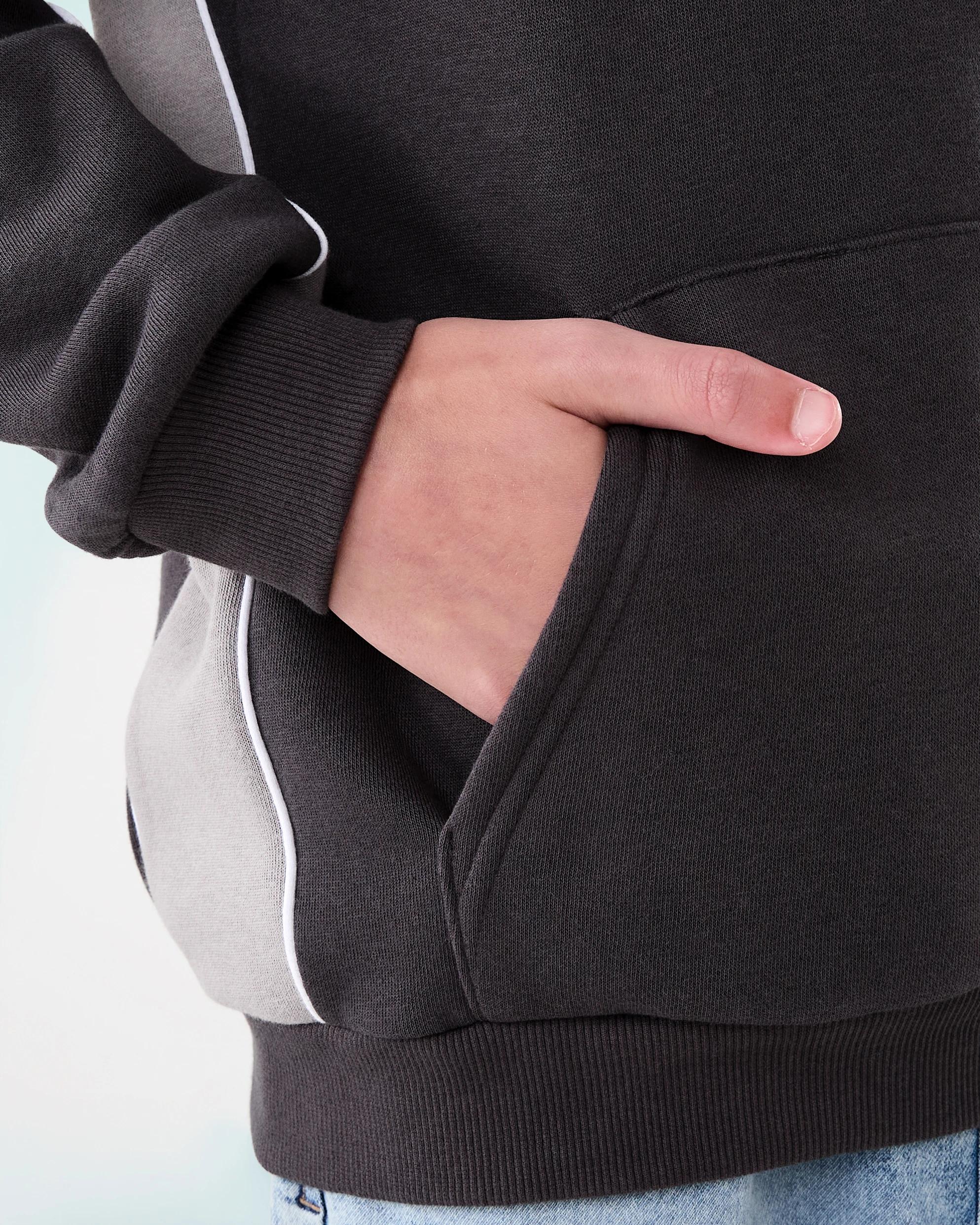 6 Panel Hoodie Blk Sand, 6 of 9