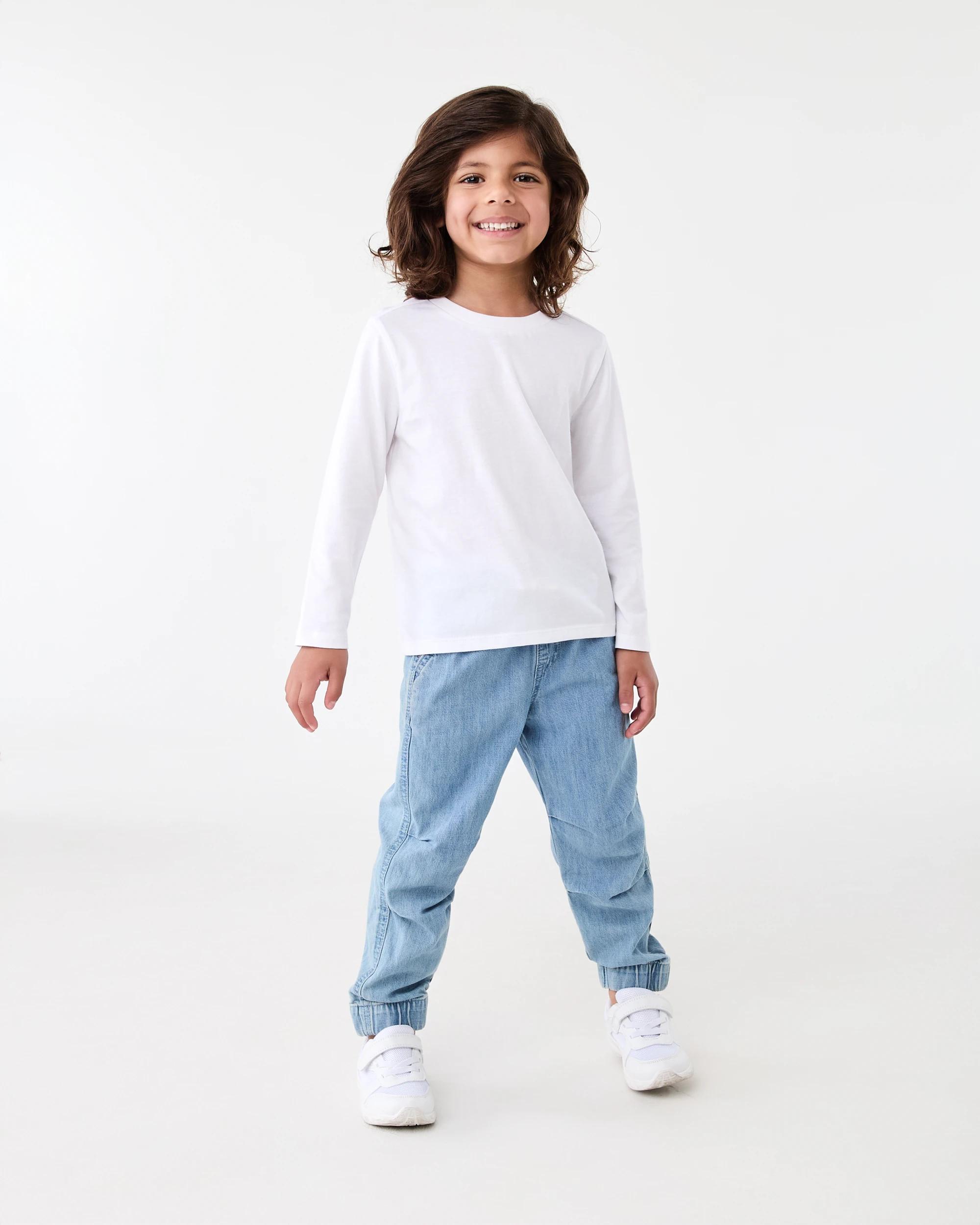 6 Long Sleeve Plain T-shirt White, 6 of 6