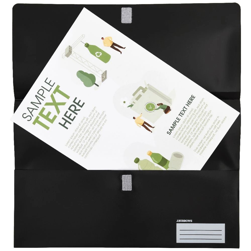 3 J.Burrows Foolscap Document Wallet Black, 3 of 3