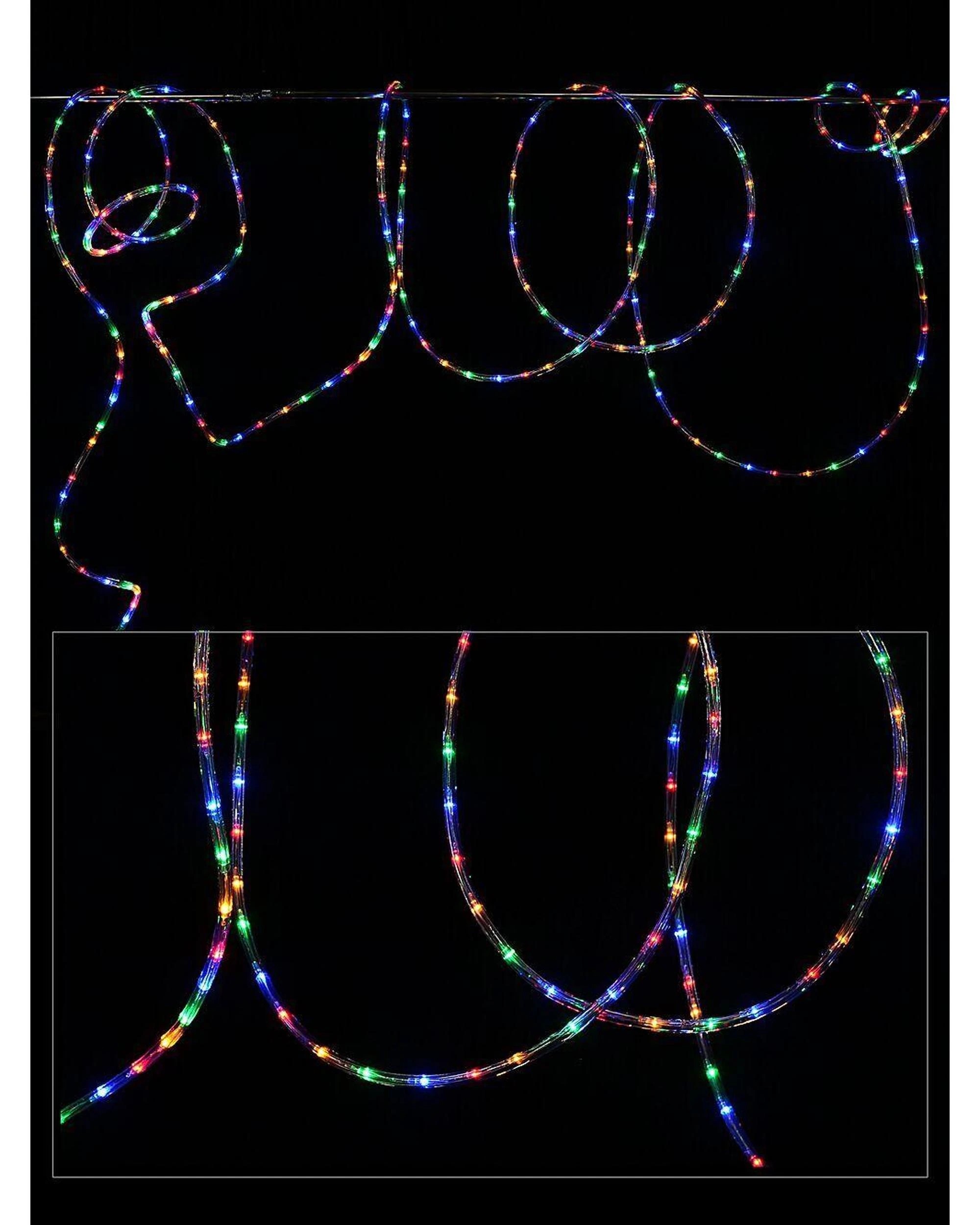 Christmas Warehouse 10m Outdoor Multi Colour LED Tube Rope Light - 8 ...