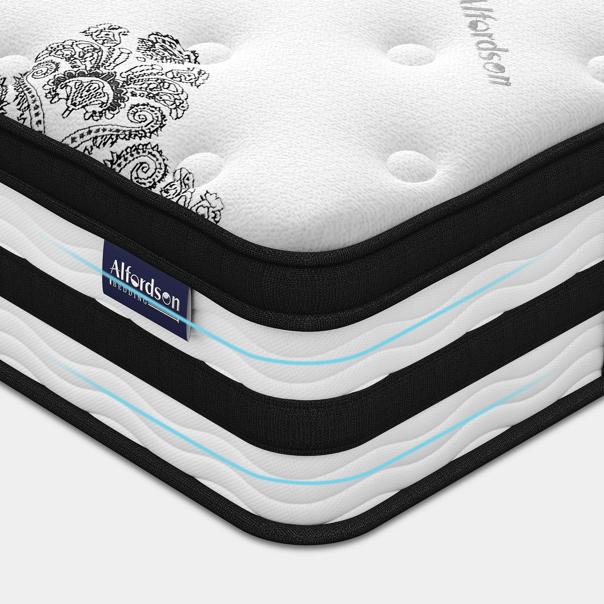 8 Alfordson Mattress Pocket Spring Latex Euro Top 34cm 5 zone - Single Bed, 8 of 10