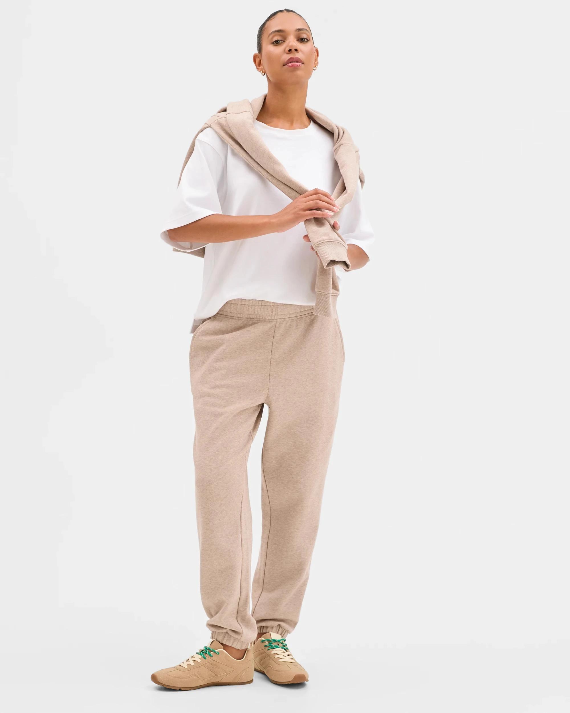 1 Target Woman Australian Cotton Blend Fleece Trackpants MUSHROOM MARLE, 1 of 5