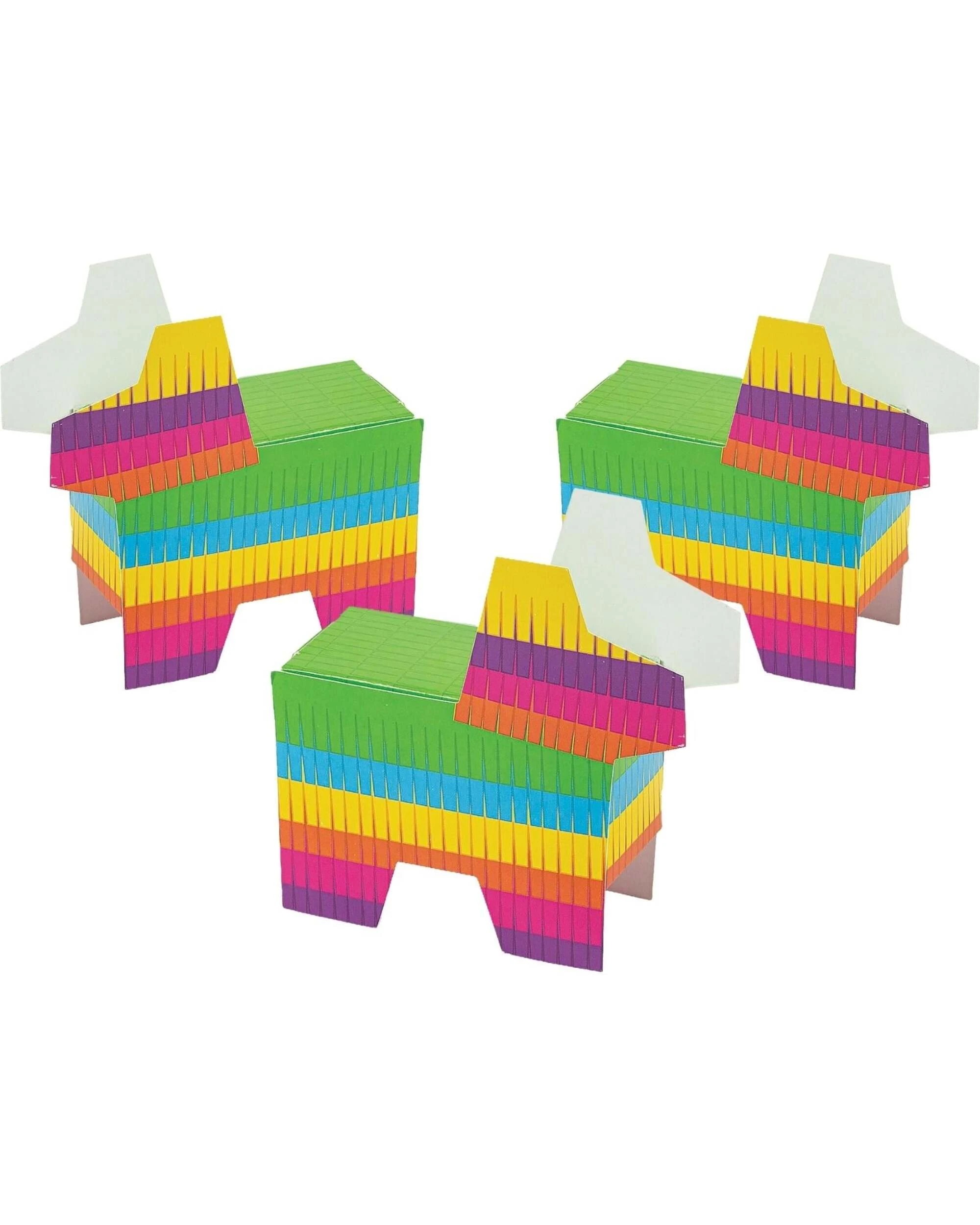 1 Fun Express Mini Donkey Pinata Lolly Treat Boxes Pack of 12 - Multi, 1 of 2