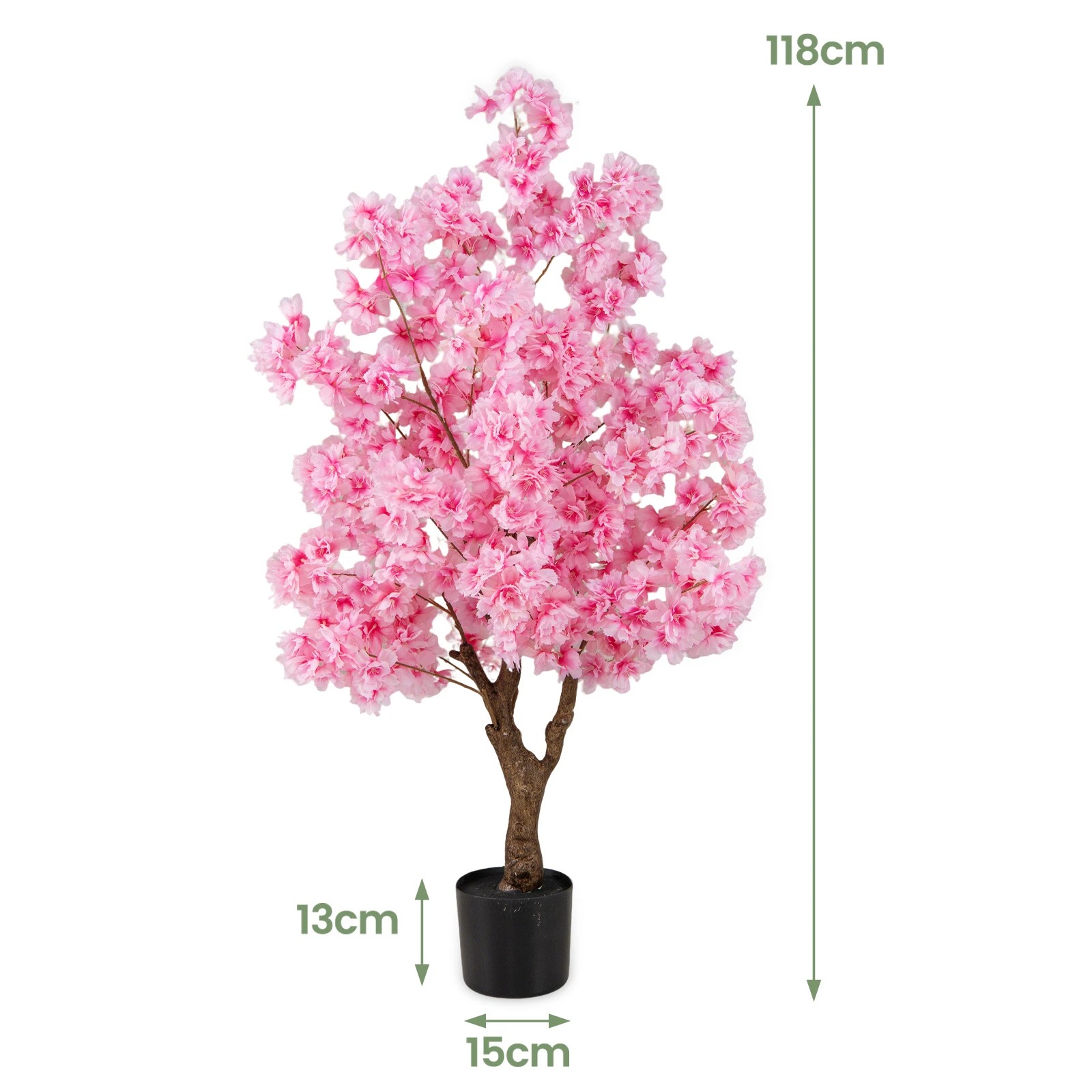 2 Costway 1.2M Artificial Cherry Blossom Tree Fake Potted Floral Plant, 2 of 4