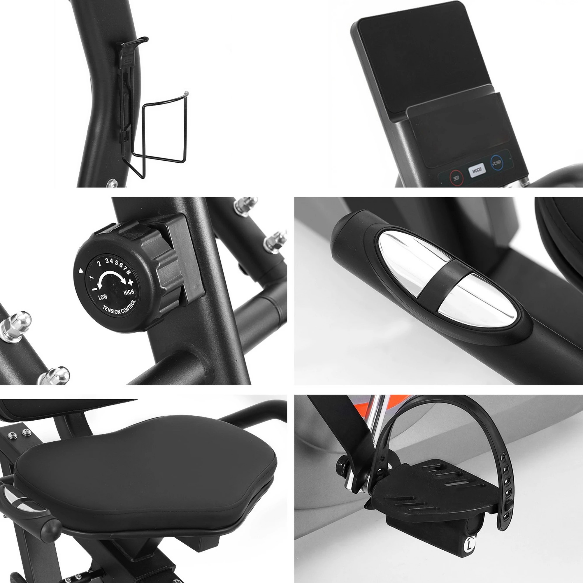 8 Everfit Exercise Bike Recumbent Cycling Magnetic Bluetooth App Connect - Black, 8 of 9