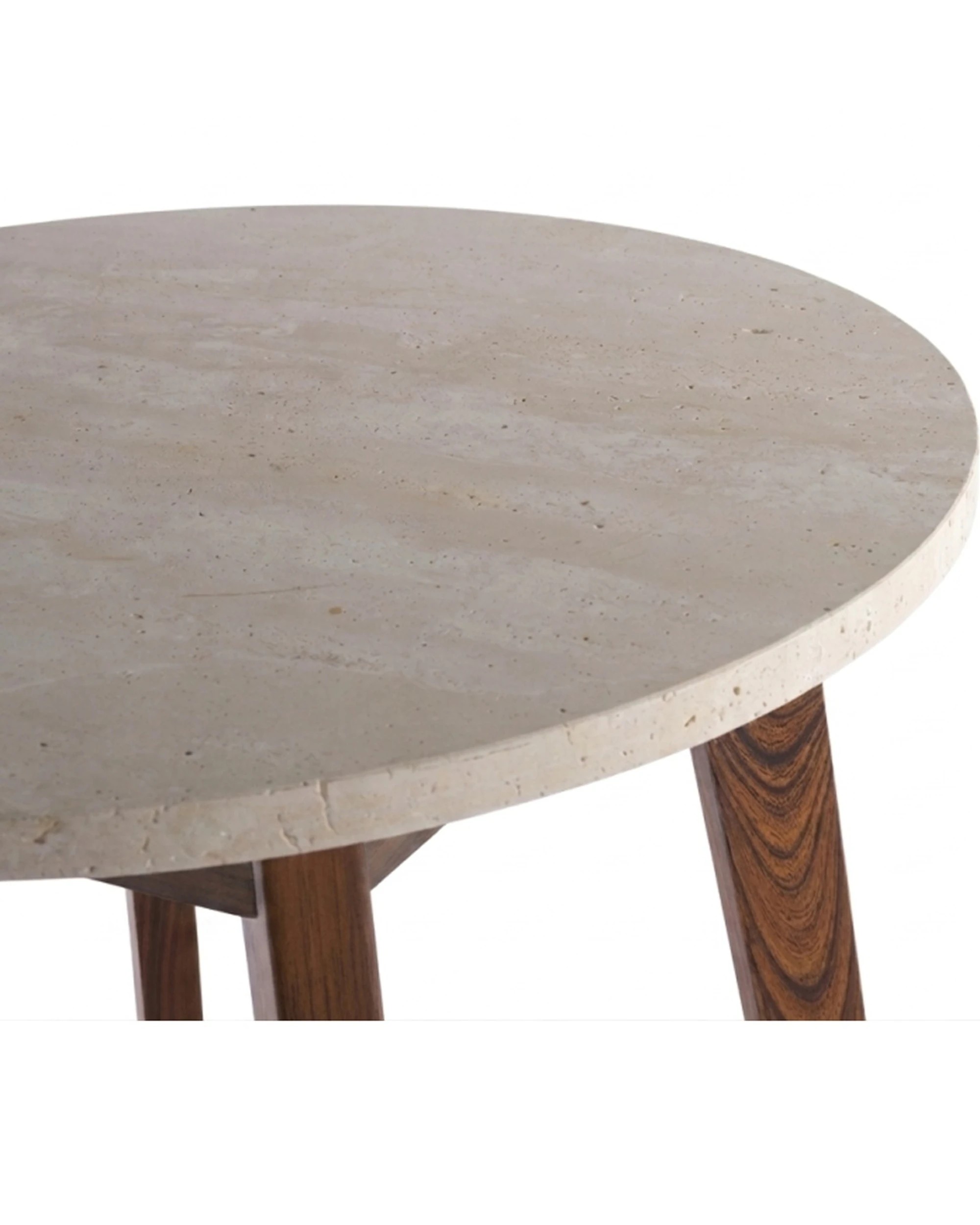 7 Codu Nero Walnut Side Table Timber Base 60x50x50cm Travertine - Beige, 7 of 8