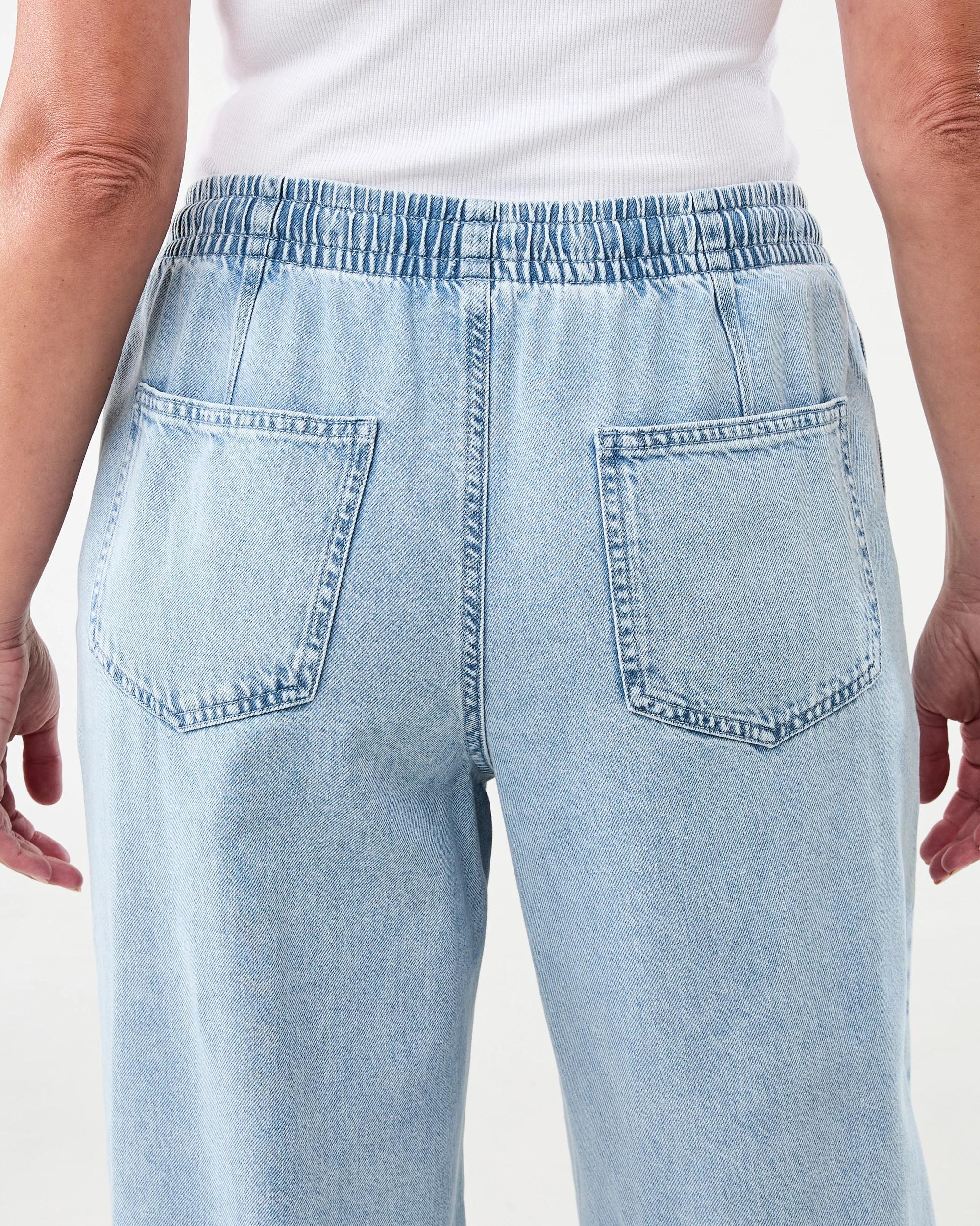 7 Seam Front Wide Leg Jeans Light Wash, 7 of 8