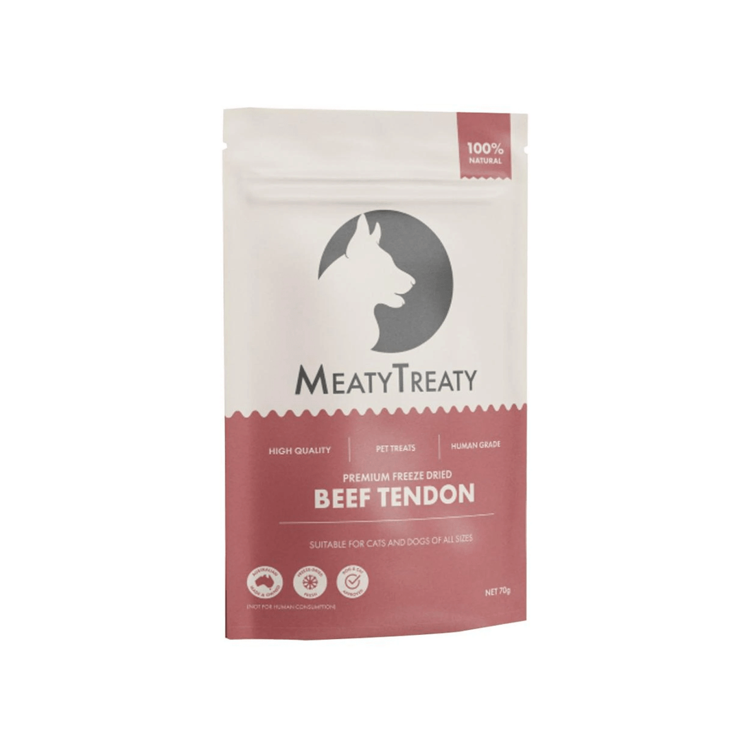 1 Meatytreaty Beef Tendon Freeze Dried Dog & Cat Treats 70g, 1 of 2