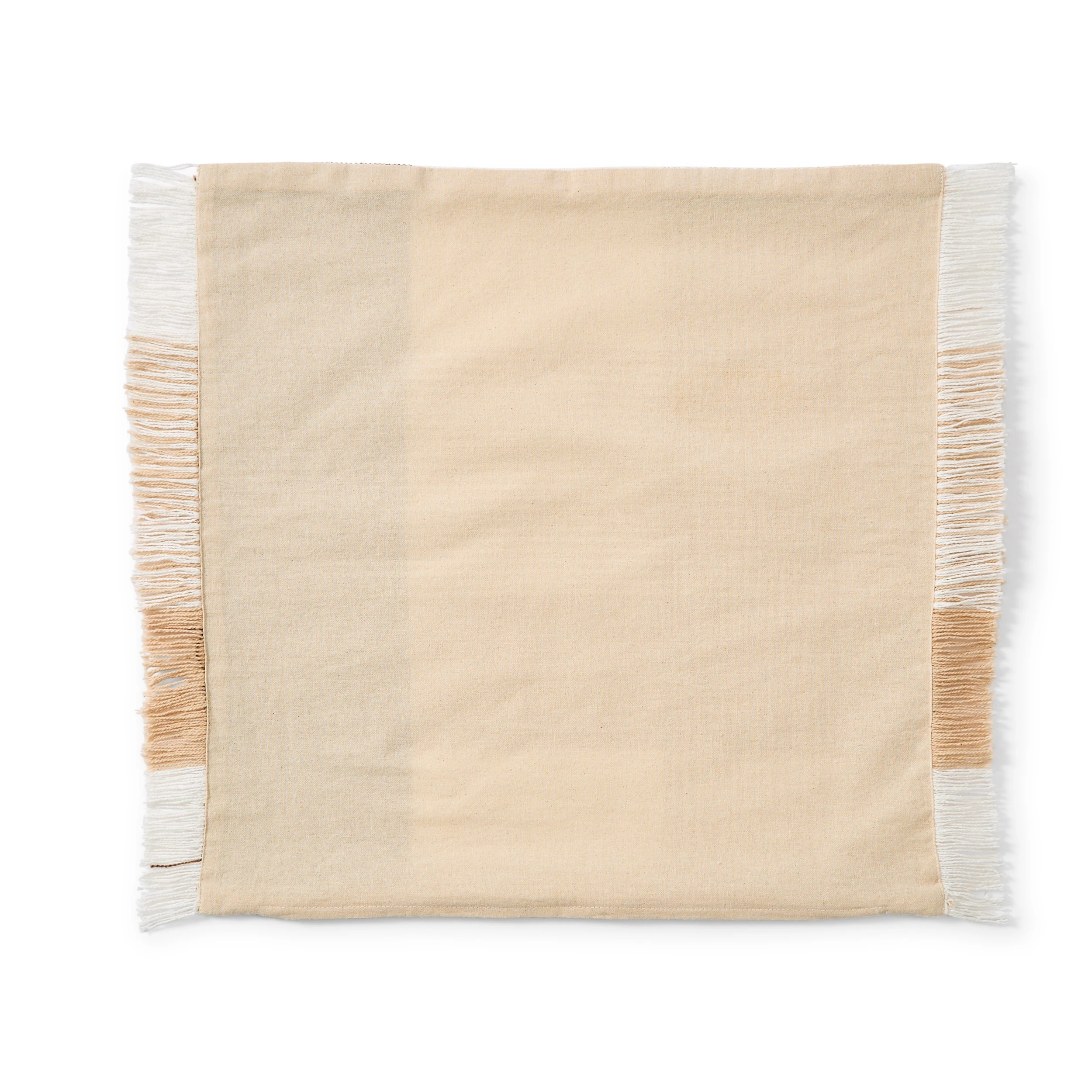 5 50cm Woven Check Cotton Cushion Cover - Beige, 5 of 7