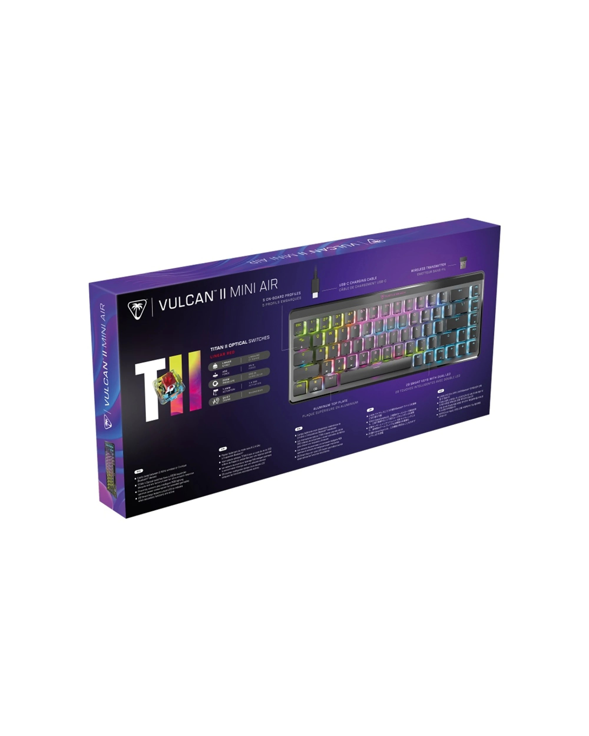 2 Turtle Beach Vulcan II Mini Air Wireless Bluetooth RGB Gaming Keyboard For PC - Multi, 2 of 7