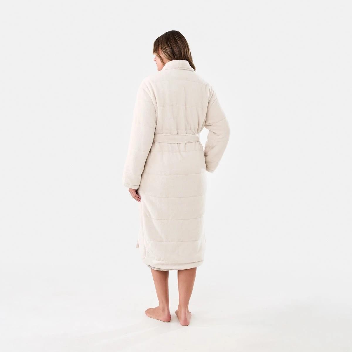 3 Blanket Fleece Gown Beige Cld, 3 of 7