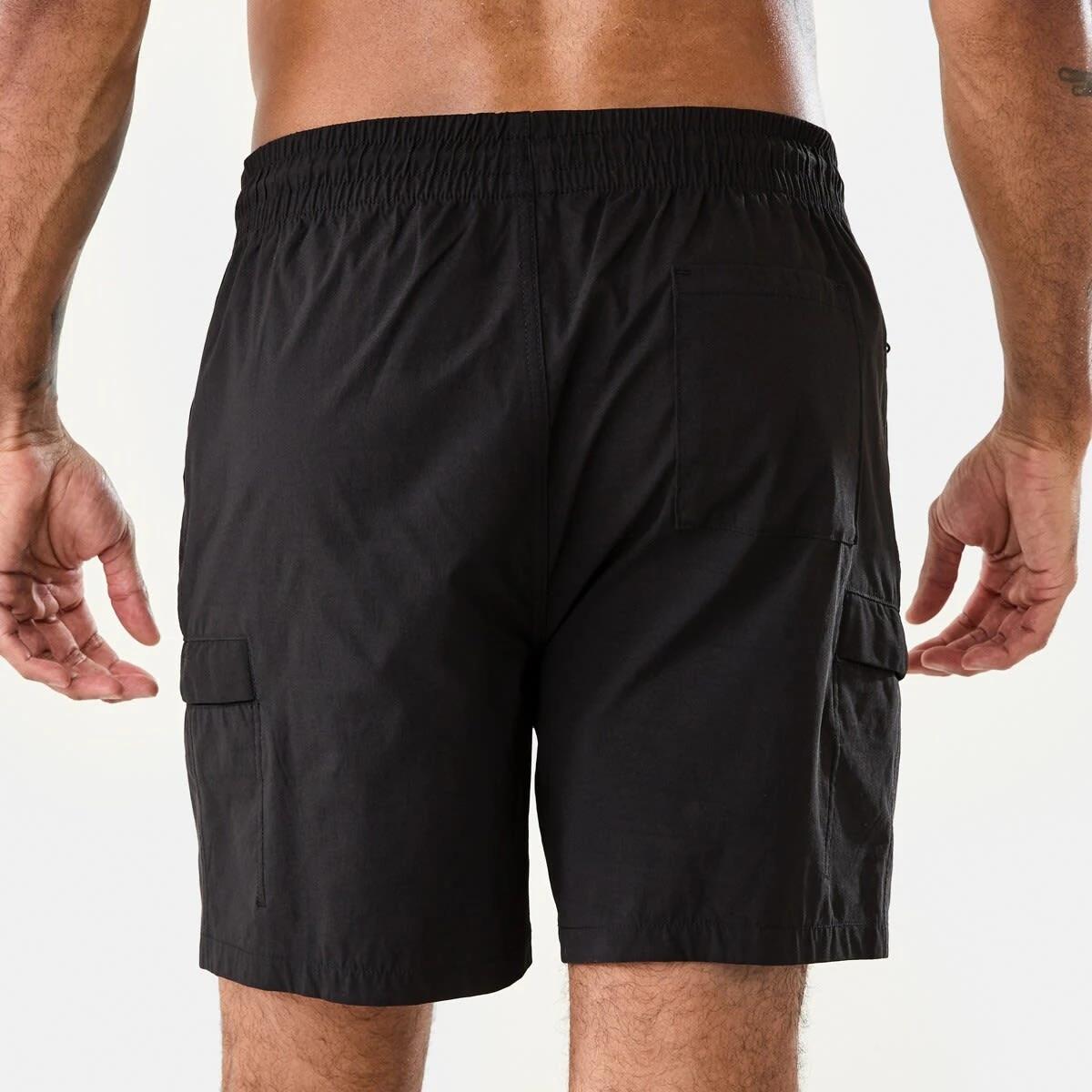 3 Active Mens Everyday Sports Shorts BLACK, 3 of 7
