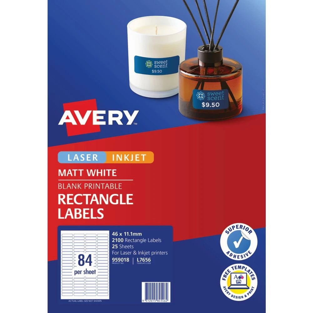 2 Avery 84UP Laser Mini Labels White 25 Sheets, 2 of 5