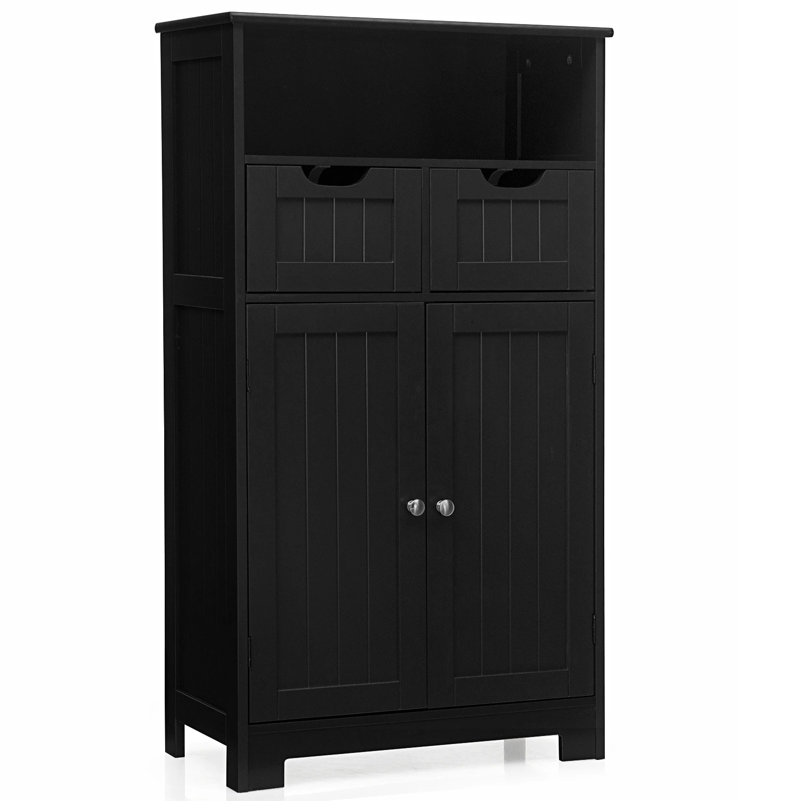 1 Costway Bathroom Floor Cabinet Toilet Storage Cupboard Wooden Laundry Organizer, 1 of 3