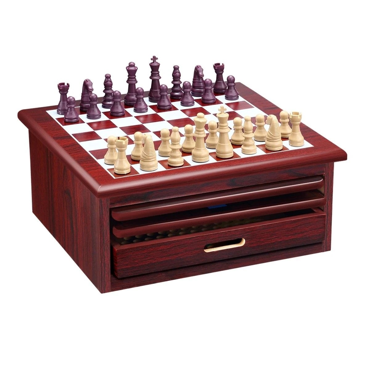 1 AUSWAY 15 in 1 Chess Game Set Wooden Board Game, 1 of 6